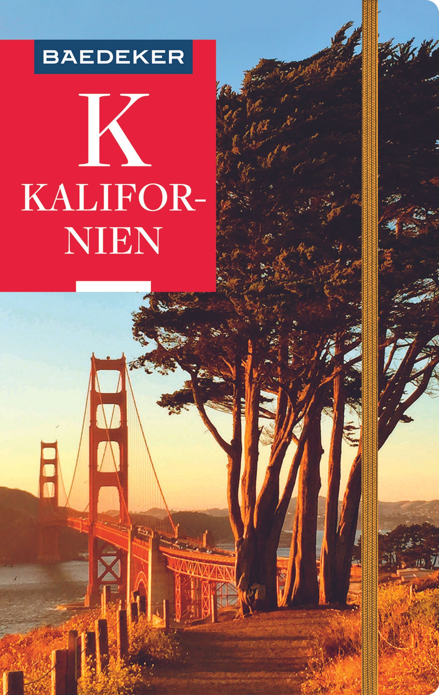 9783575000385 Baedeker Reiseführer Kalifornien, Cover Golden Gate Bridge mit Baum davor