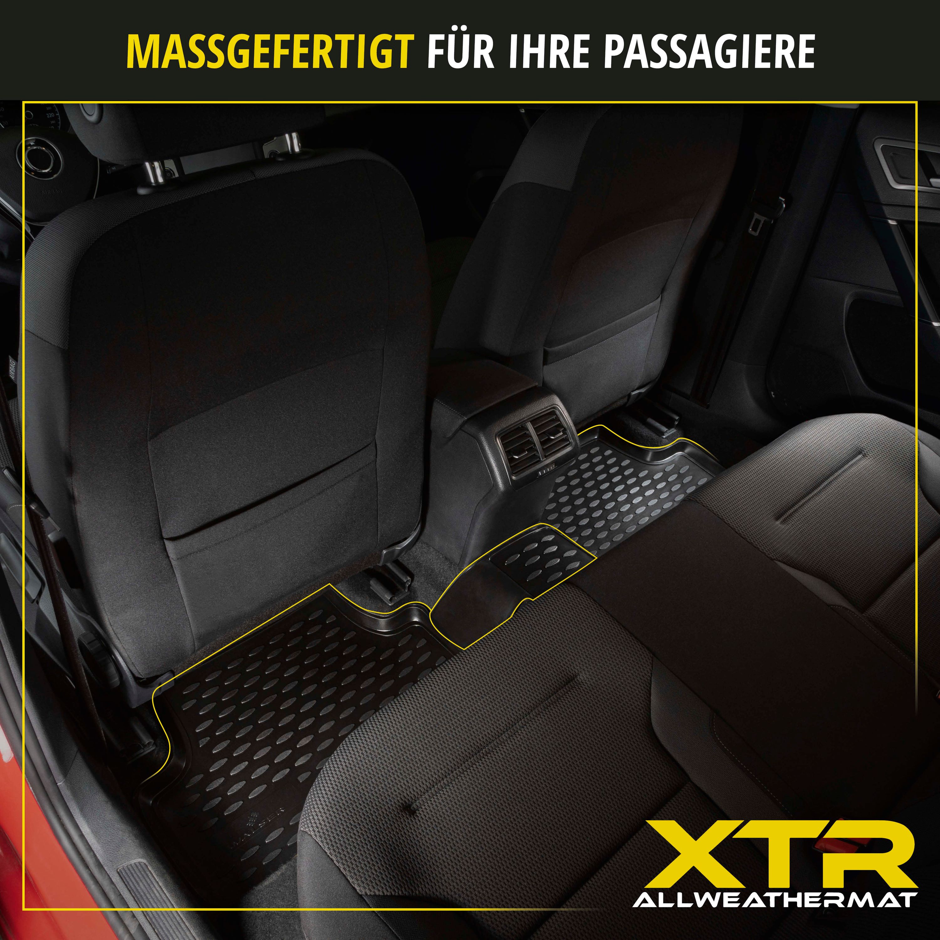 9001778751027_005 Fußmatte, Gummimatten XTR für Mazda 6 Kombi, schwarz, Rückbank