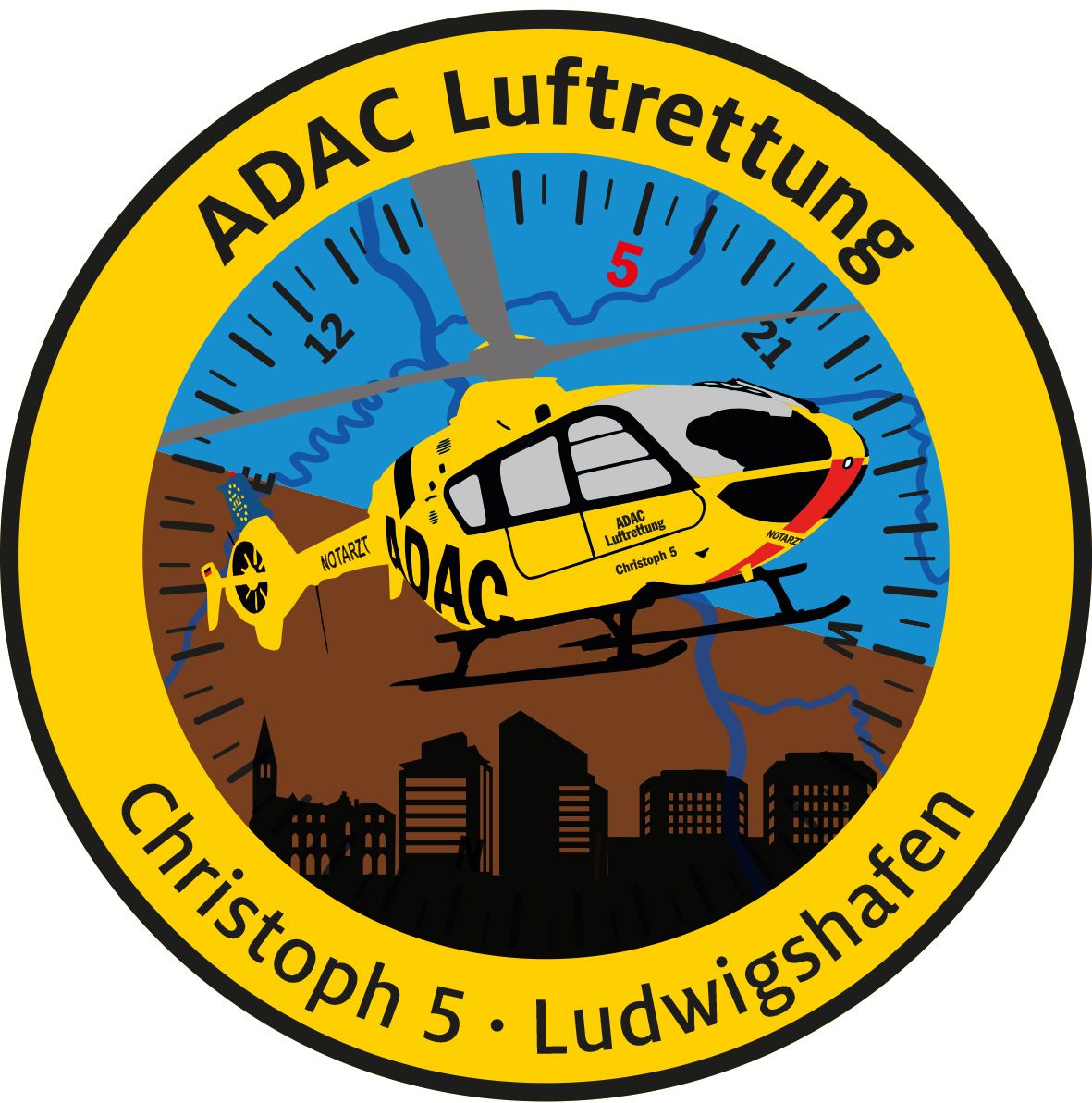 Fanpatch_Chr-5_Ludwigshafen_04-18 Fanpatch ADAC Luftrettung Christoph 5 Ludwigshafen