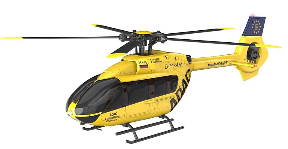 AMEWI - RC ADAC Hubschrauber EC 145 ADAC ferngesteuerter Hubschrauber, gelb