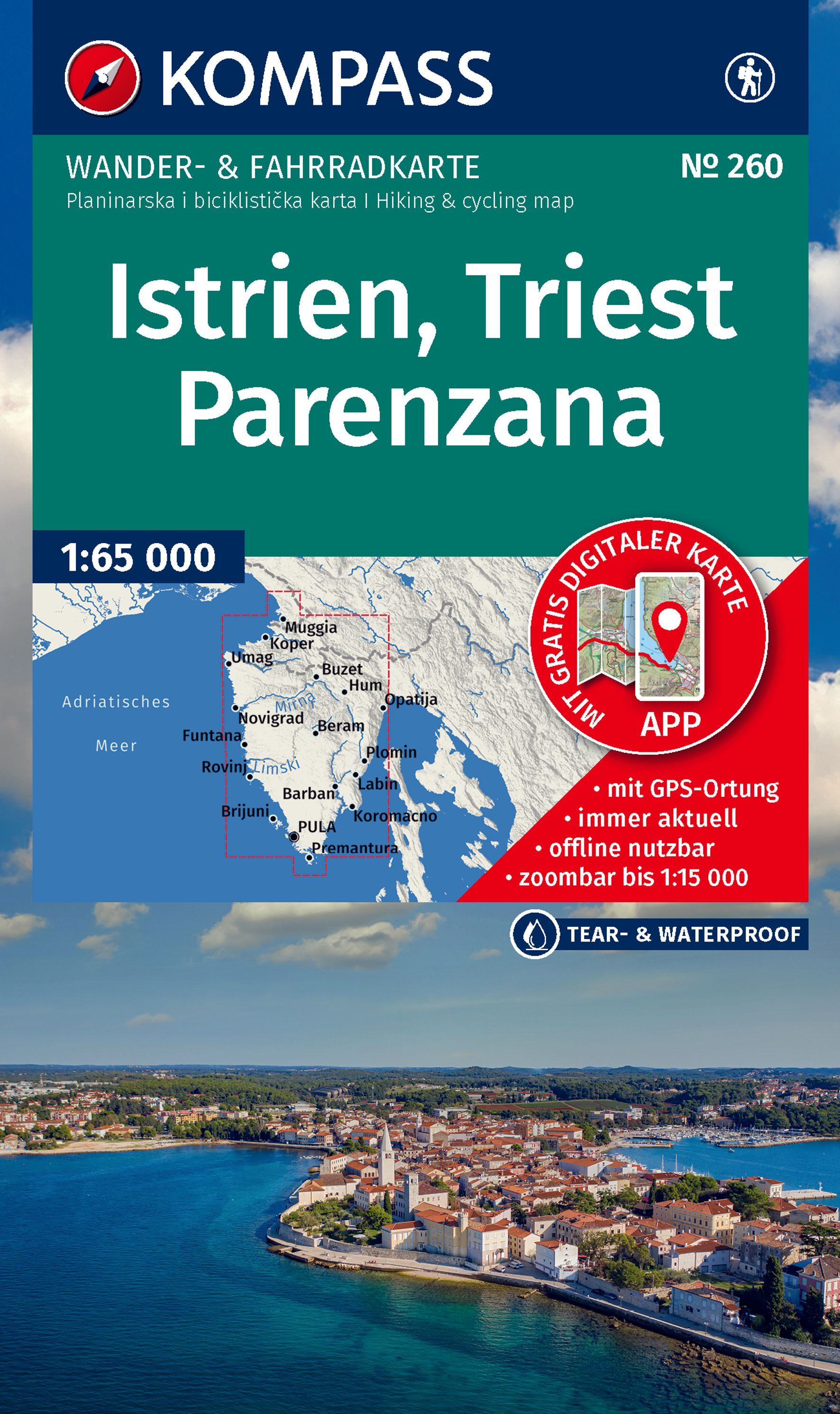 Wanderkarte, Reiseführer, Istrien, Kroatien, Kartenatlas