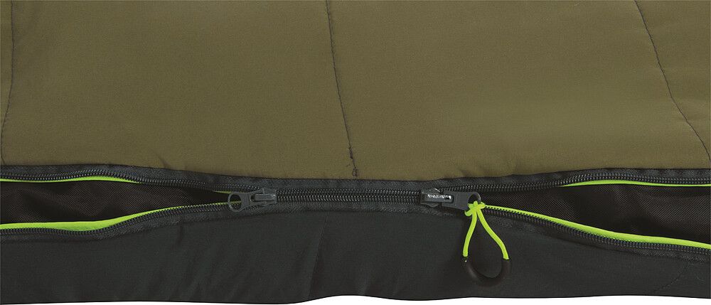 Outwell Schlafsack Convertible junior, seitliche Ansicht auf Doppel-Reissverschluss