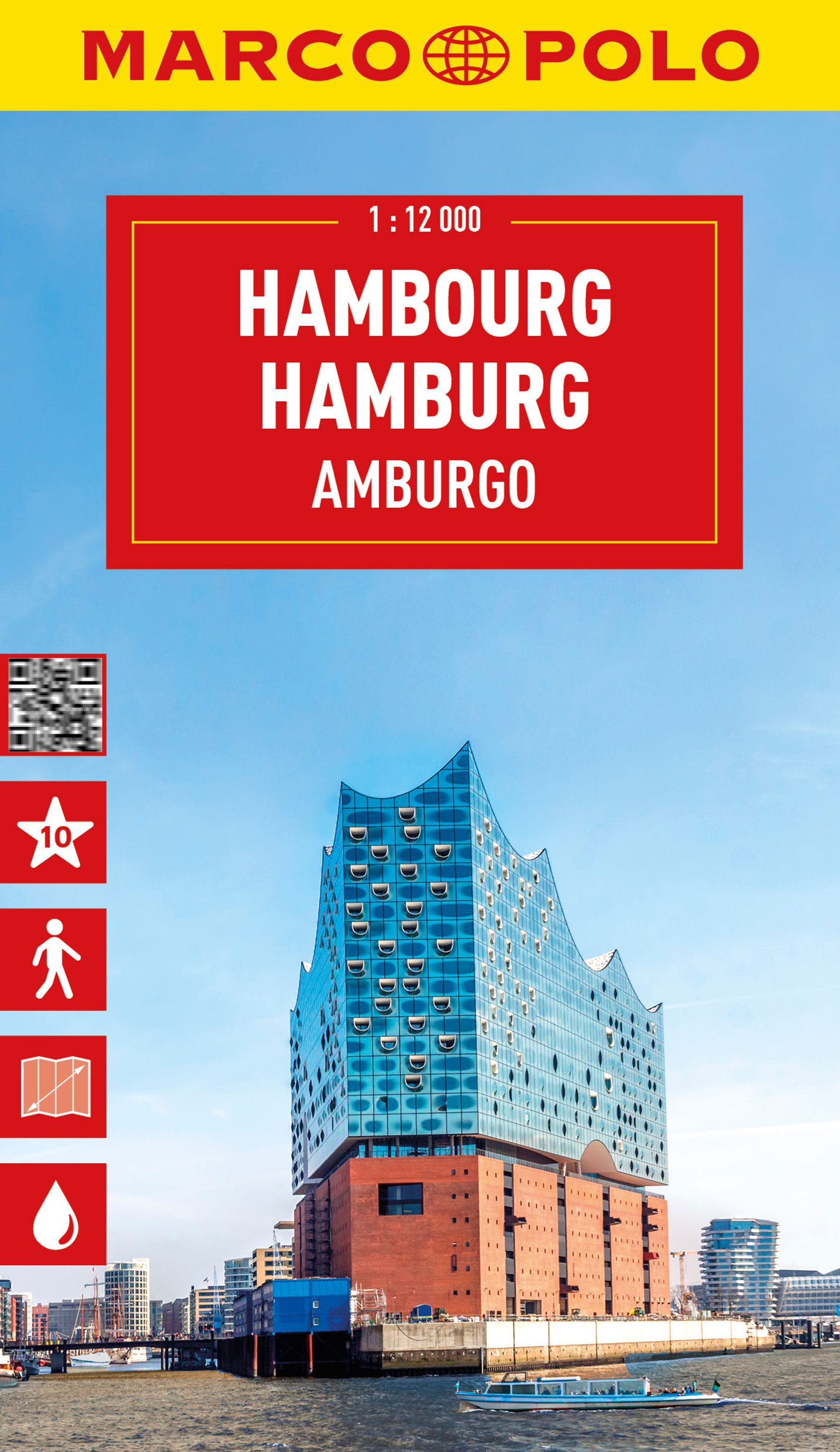 MARCO POLO Cityplan Hamburg 1:12.000 Boot, Transport, Fahrzeug, Wahrzeichen,