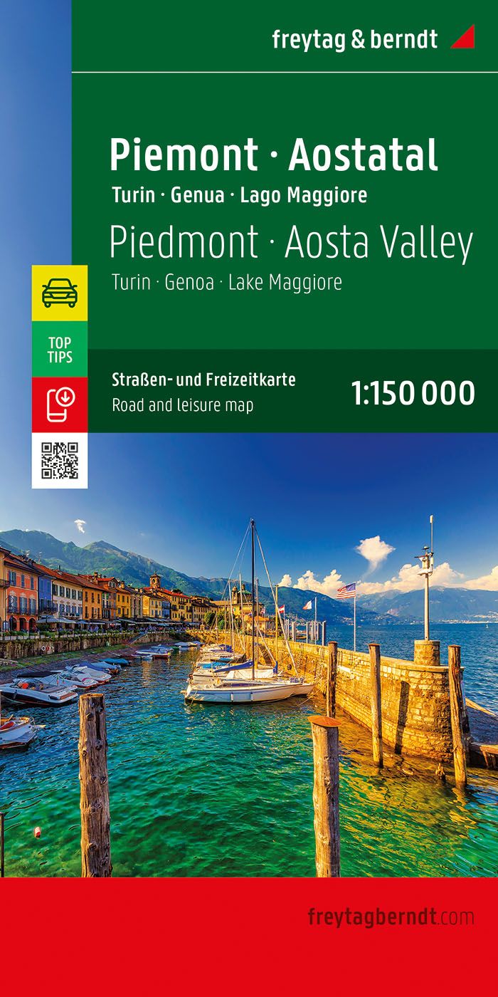 Piemont - Aostatal, Straßen- und Freizeitkarte,f&b Uferpromenade, Werbung, Plakat, Seebrücke, Hafen,