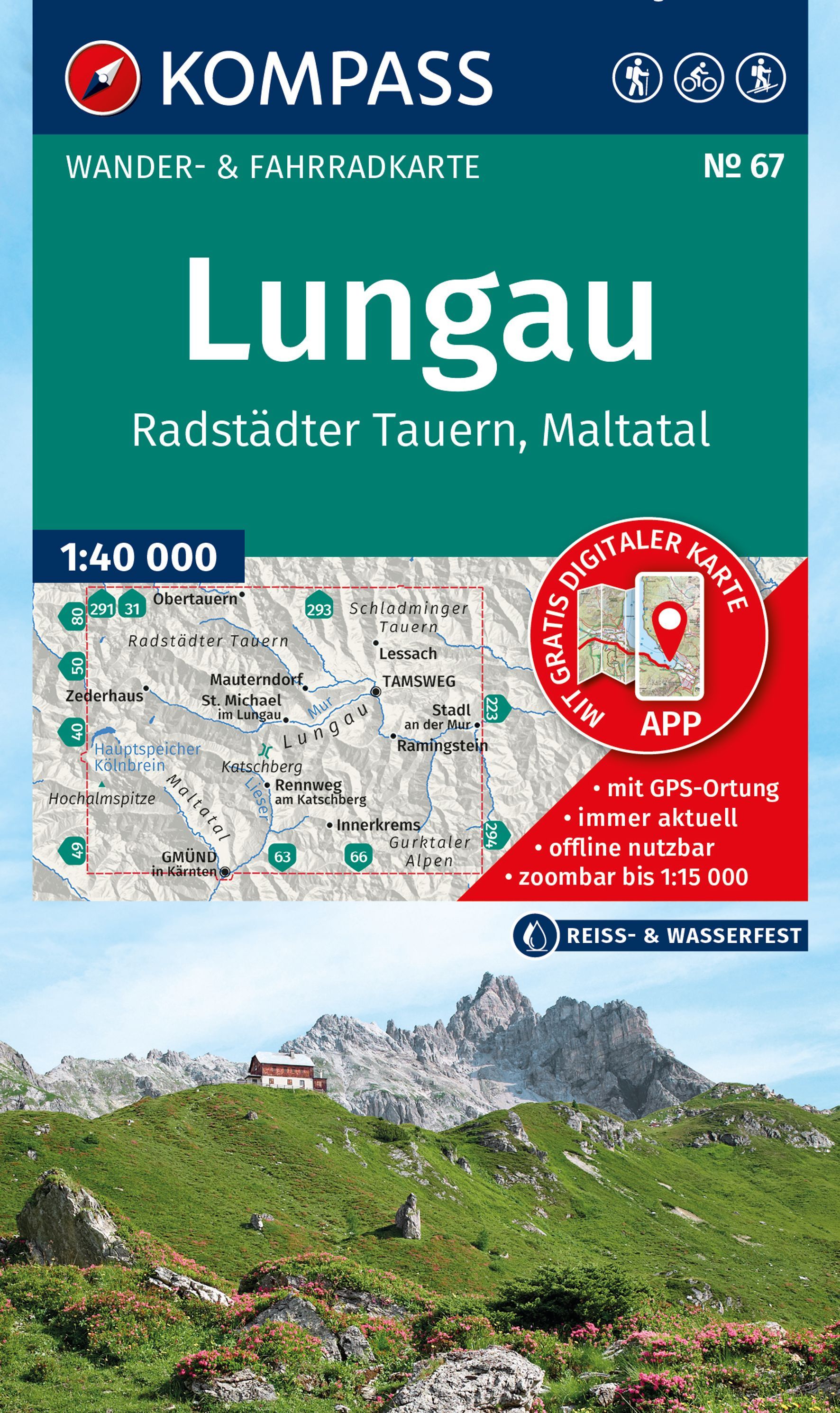 Wanderkarte, Radtourenkarte, Lungau, Kartografie, App verfügbar