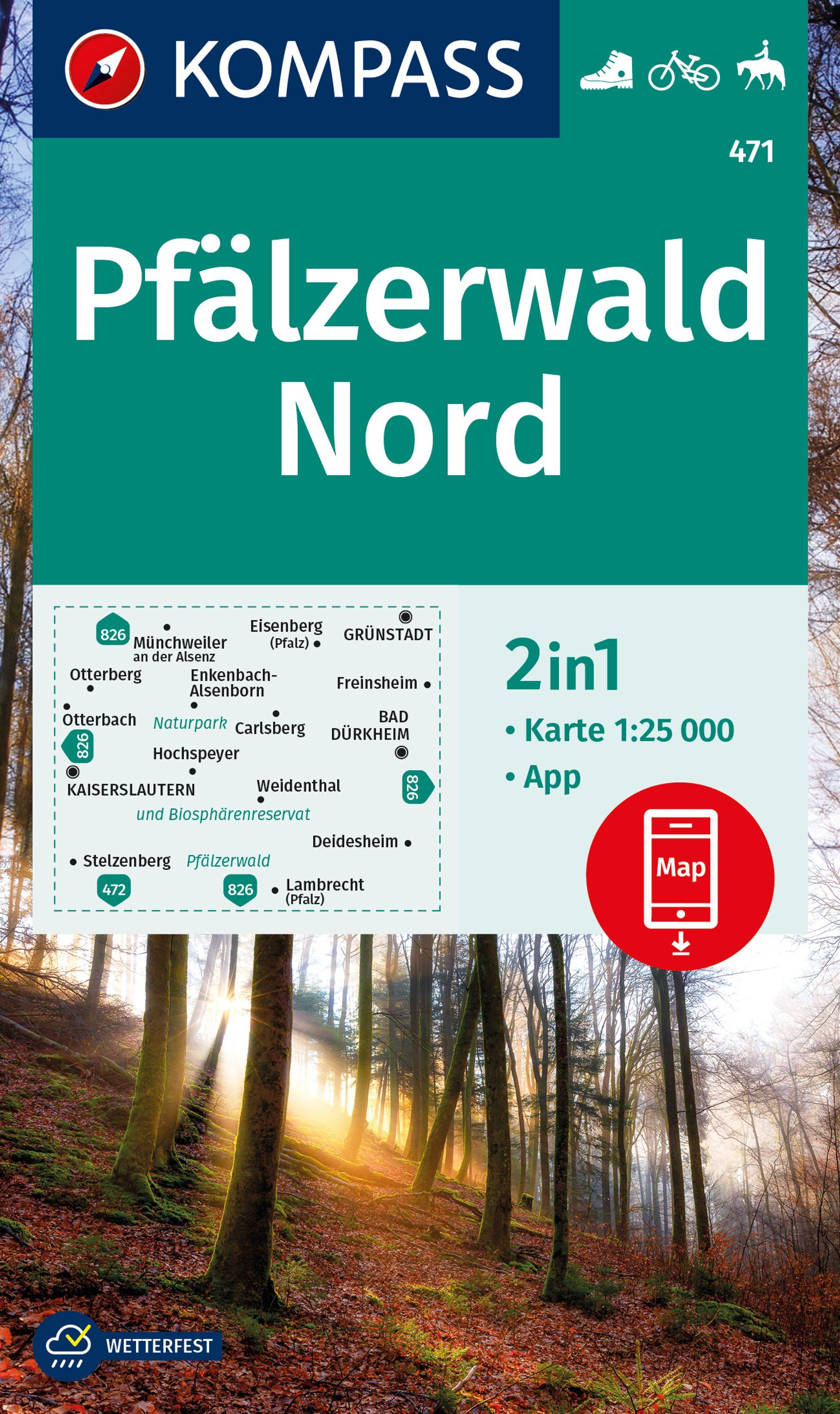 9783991540847 Cover, Karte Pfälzerwald Nord
