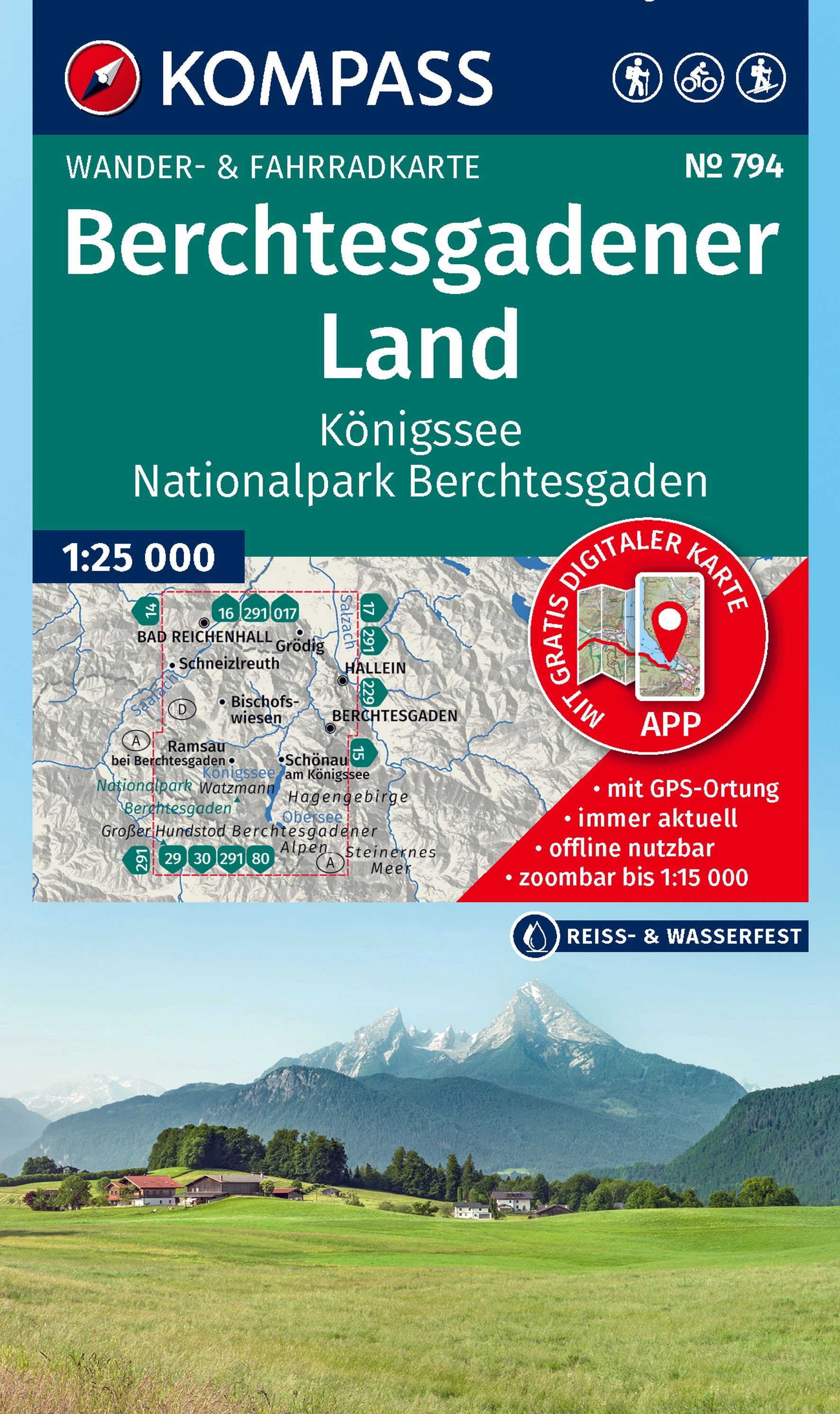 Wandermap, Berchtesgaden Nationalpark, Berchtesgaden, GPS-App, Karte