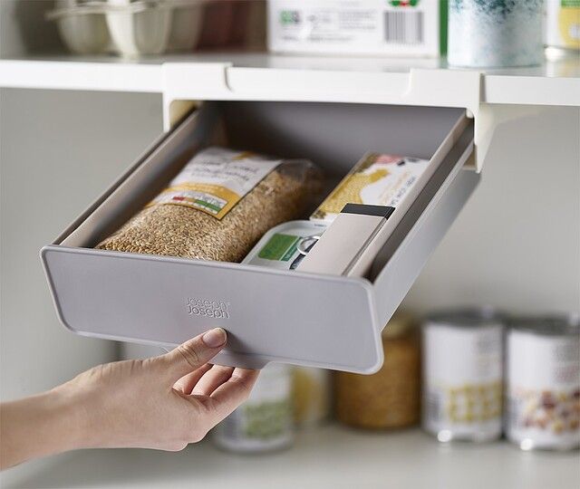 Regalschublade, Grau