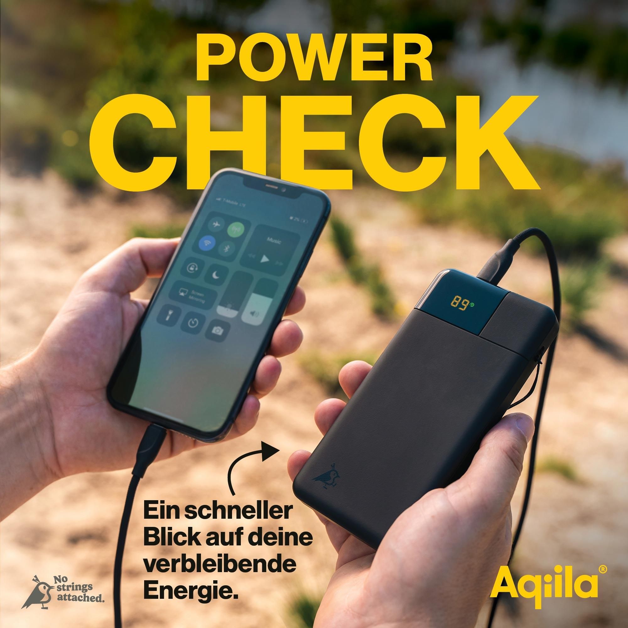 Powerbank, Ladegerät, tragbar, USB-C, Anzeige