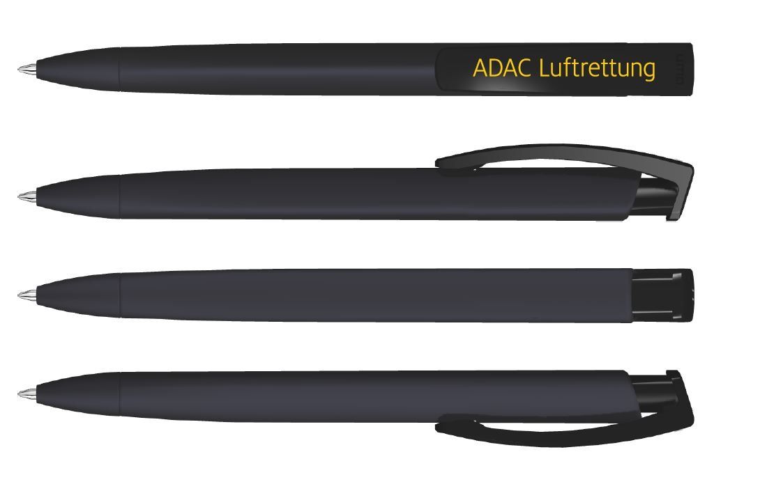 ADAC Luftrettung Kugelschreiber Stift, schwarzer Kugelschreiber der ADAC Luftrettung