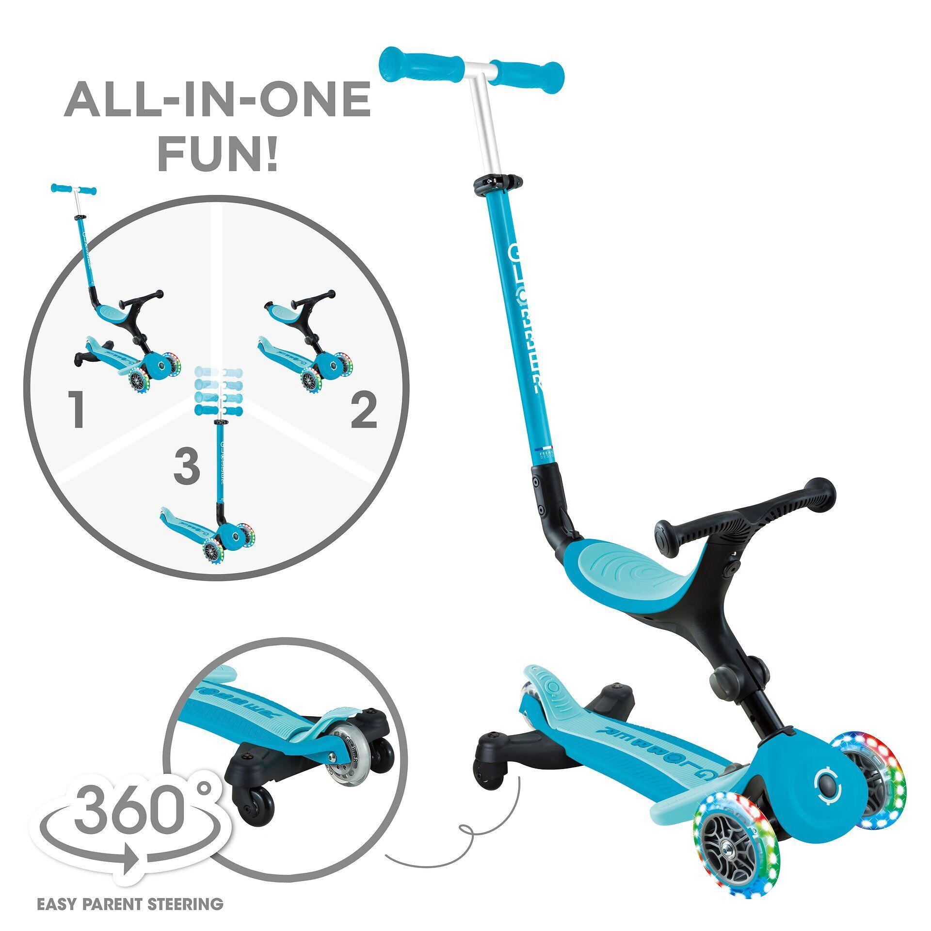 Roller, Transport, Fahrzeug, Kinderroller, Tretroller, Türkis