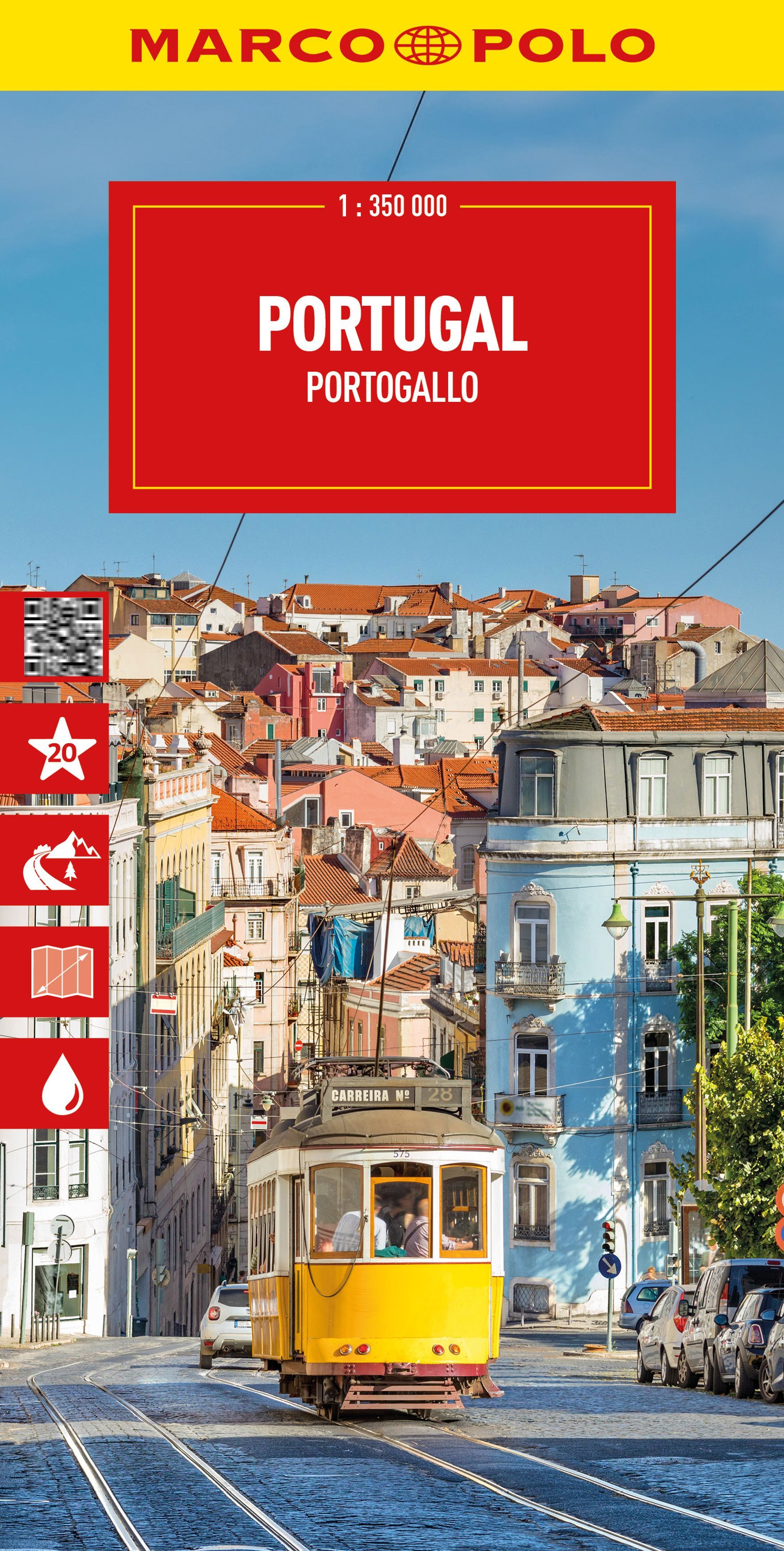 MARCO POLO Reisekarte Portugal 1:350.000 Nachbarschaft, Seilbahn, Auto, Ampel, Stadt