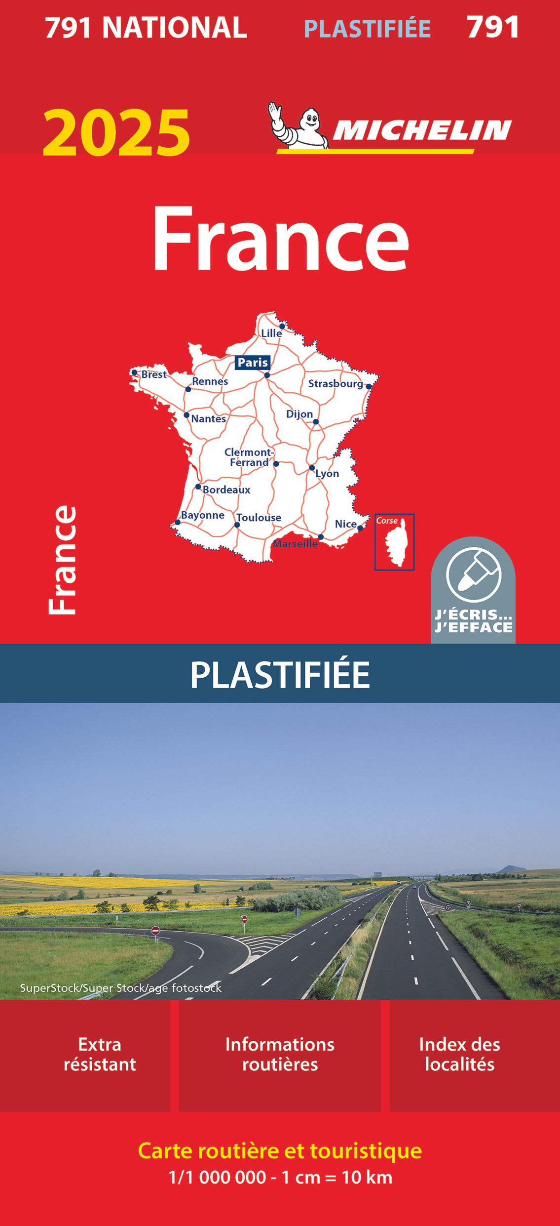Michelin Frankreich 2025 (plastifiziert) Werbung, Plakat