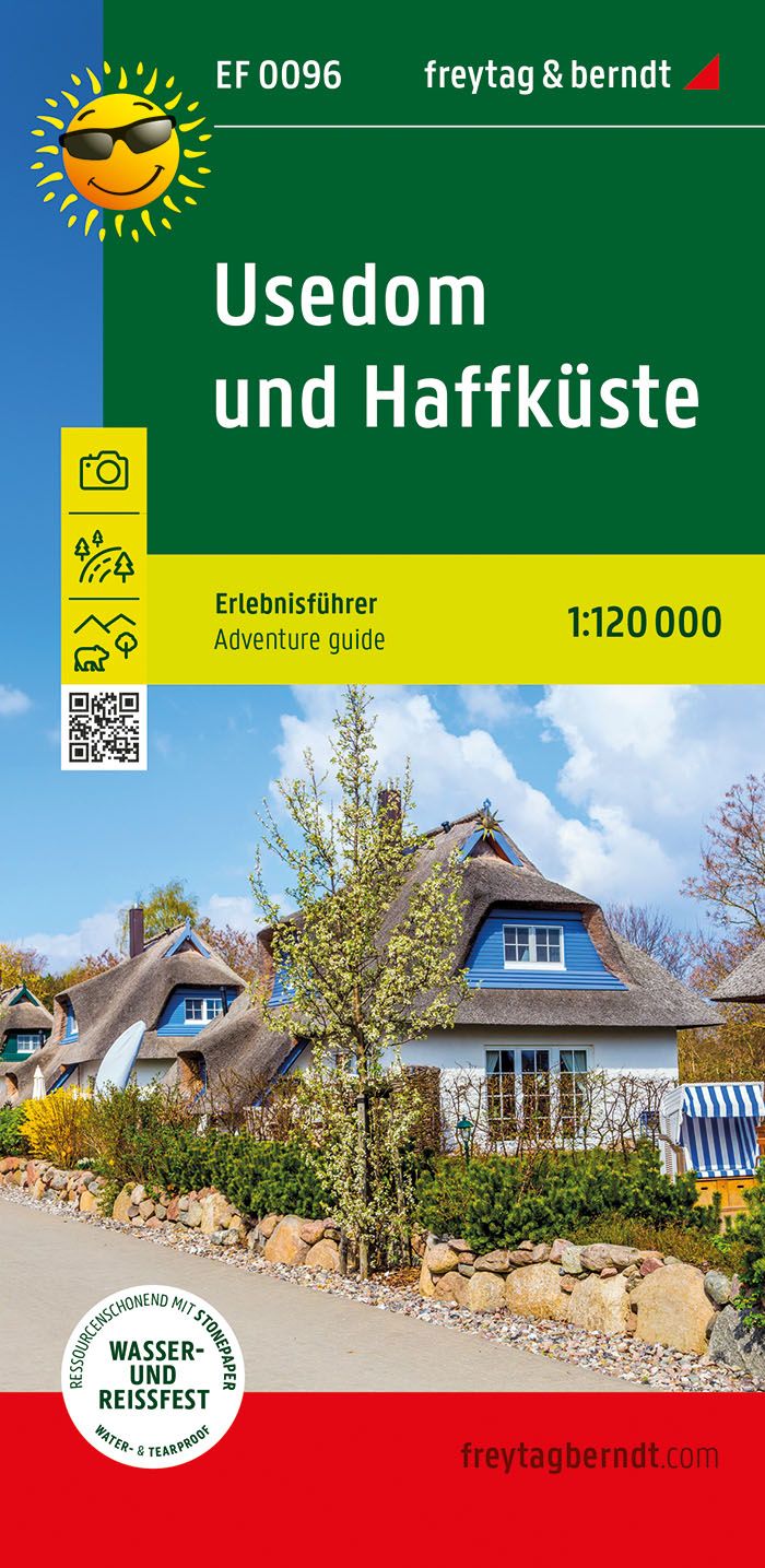 Usedom und Haffküste, Erlebnisführer 1:120.000,f&b Werbung, Plakat, Hotel, Nachbarschaft, Urlaubsort