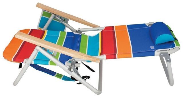 Strandliege, Relaxliege, Kraftstuhl, Faltliege, bunte Streifen