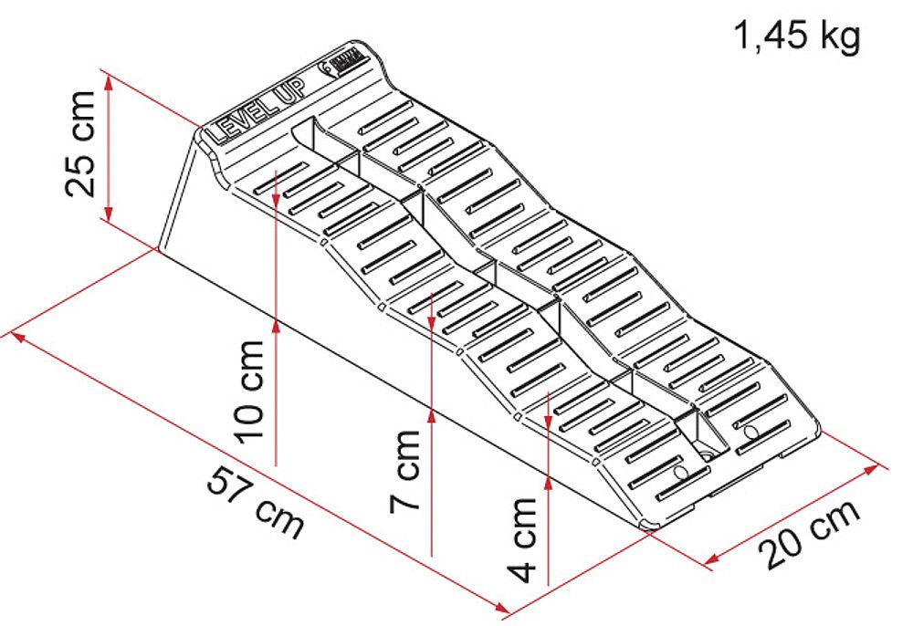 9983491-Keile_LEVEL_UP_2_Stck_Fb_grau_Traglast_max_5_t-Zeichnung-Mass-01 technische Zeichnung, Größenangaben Auffahrrampe