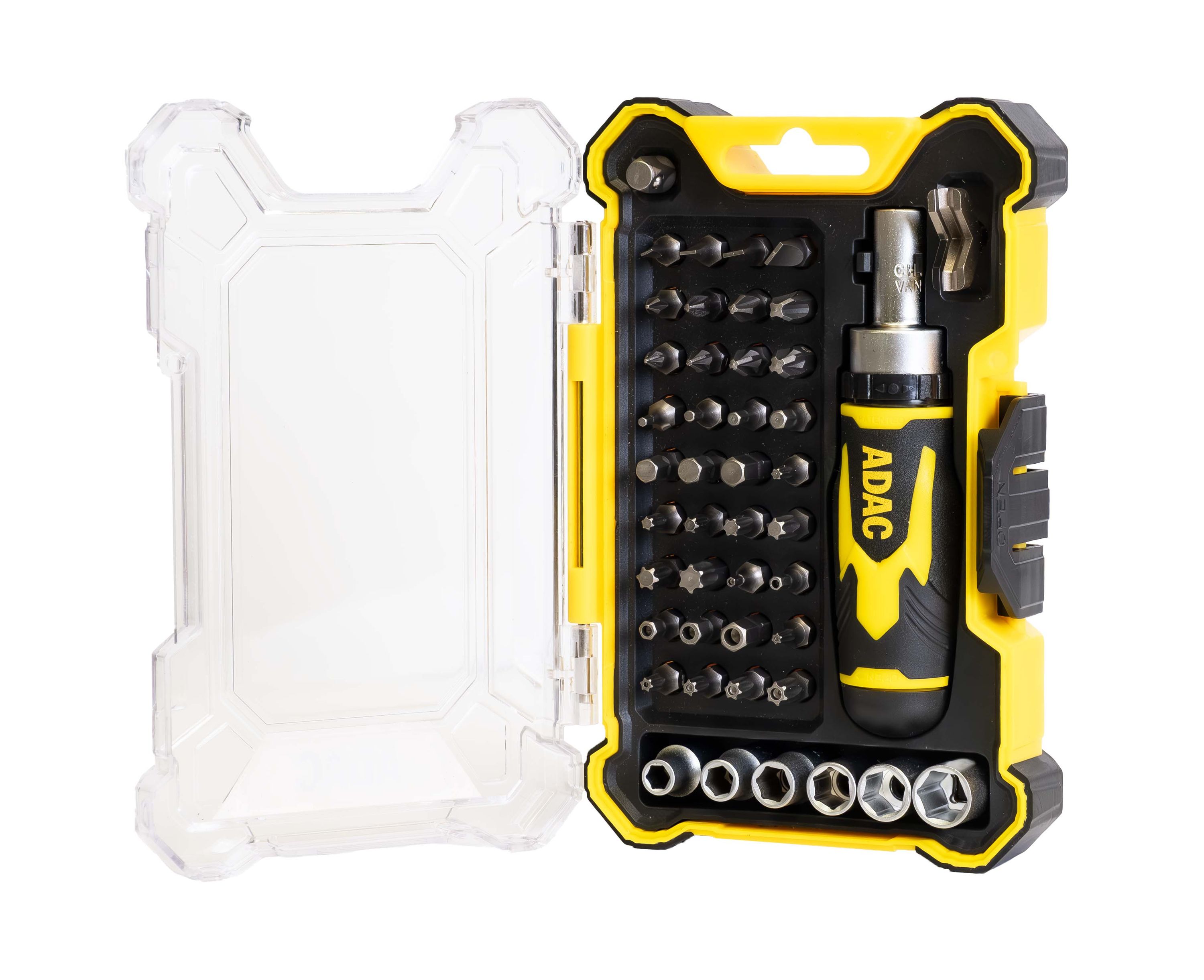 Schraubendreher-Set, Bits-Satz, Kreuzschlitz, Torx, Gelb-Schwarz