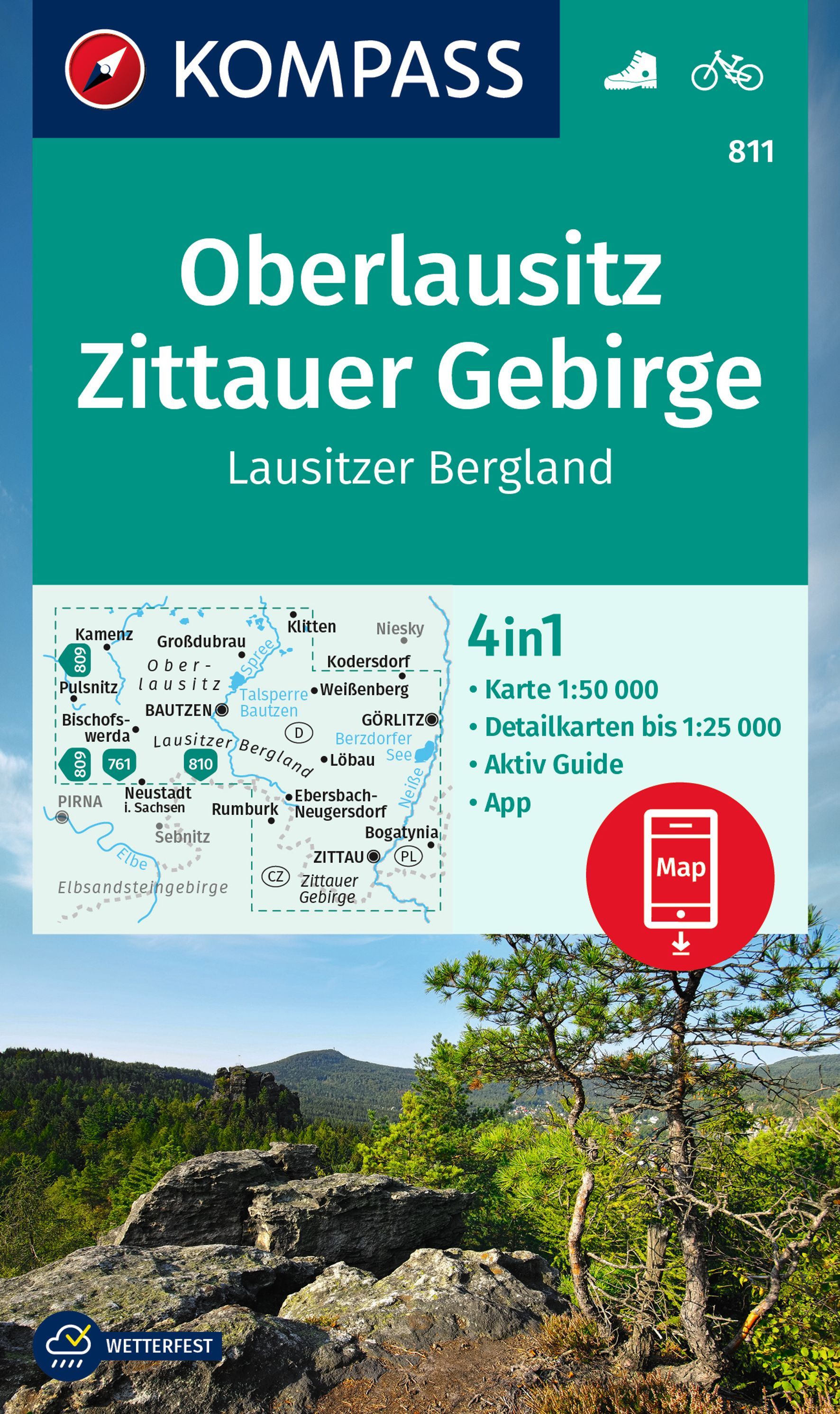9783991217084 Cover Kompass Wanderkarte Oberlausitz