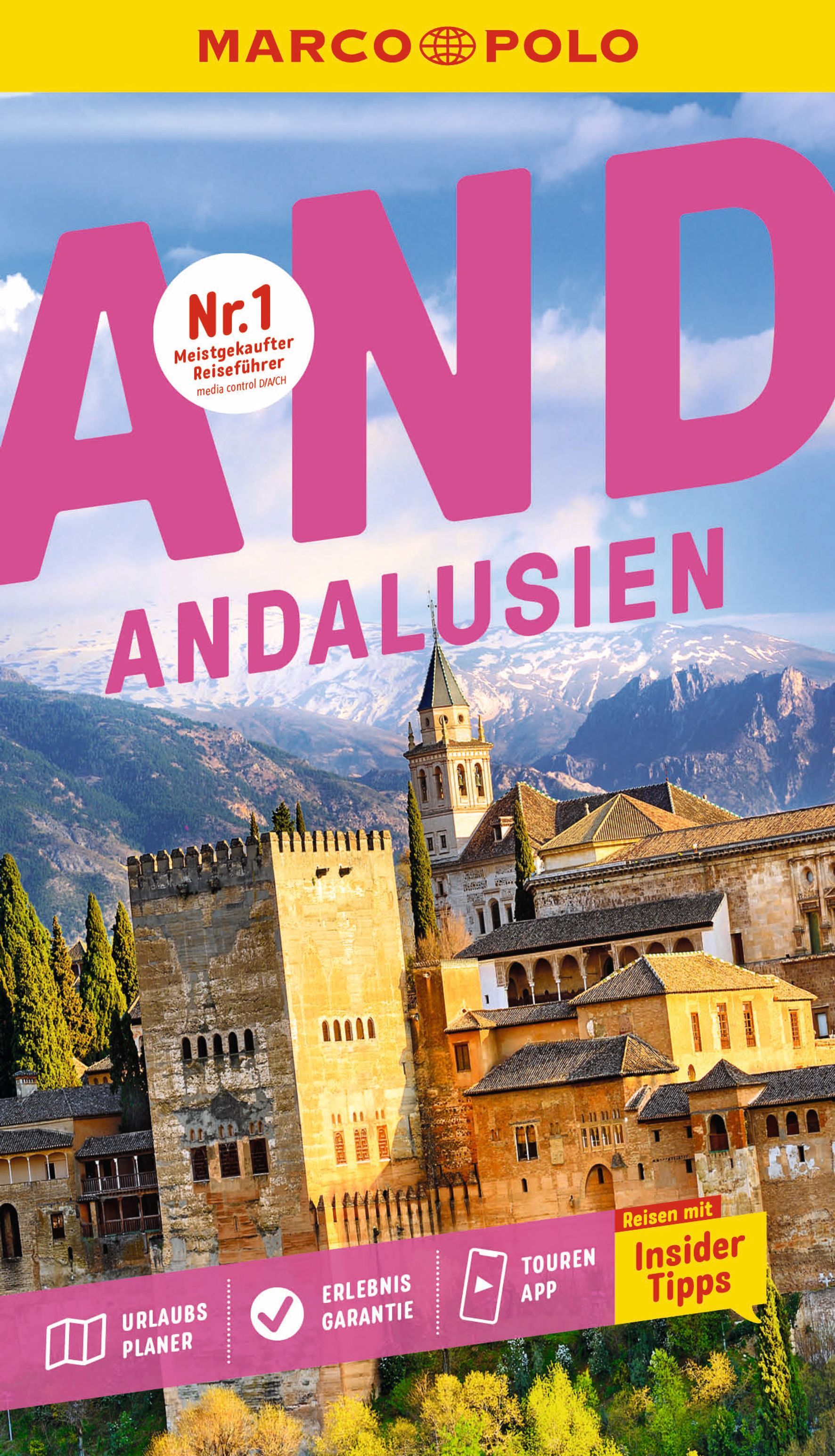 MARCO POLO Reiseführer Andalusien Cover Marco Polo Andalusien. Alte Häuser vor Bergpanorama