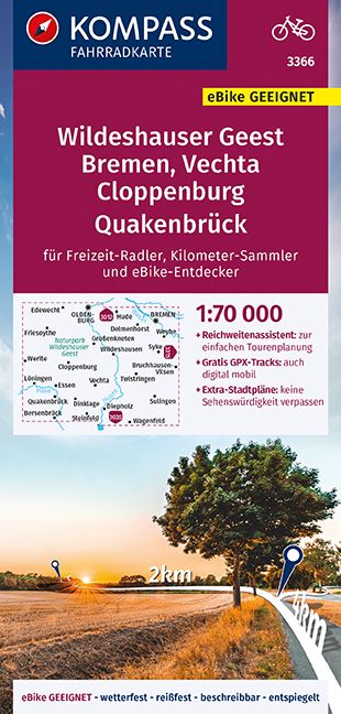 9783991211730 Cover, KOMPASS Fahrradkarte Wildeshauser Geest - Vechta
