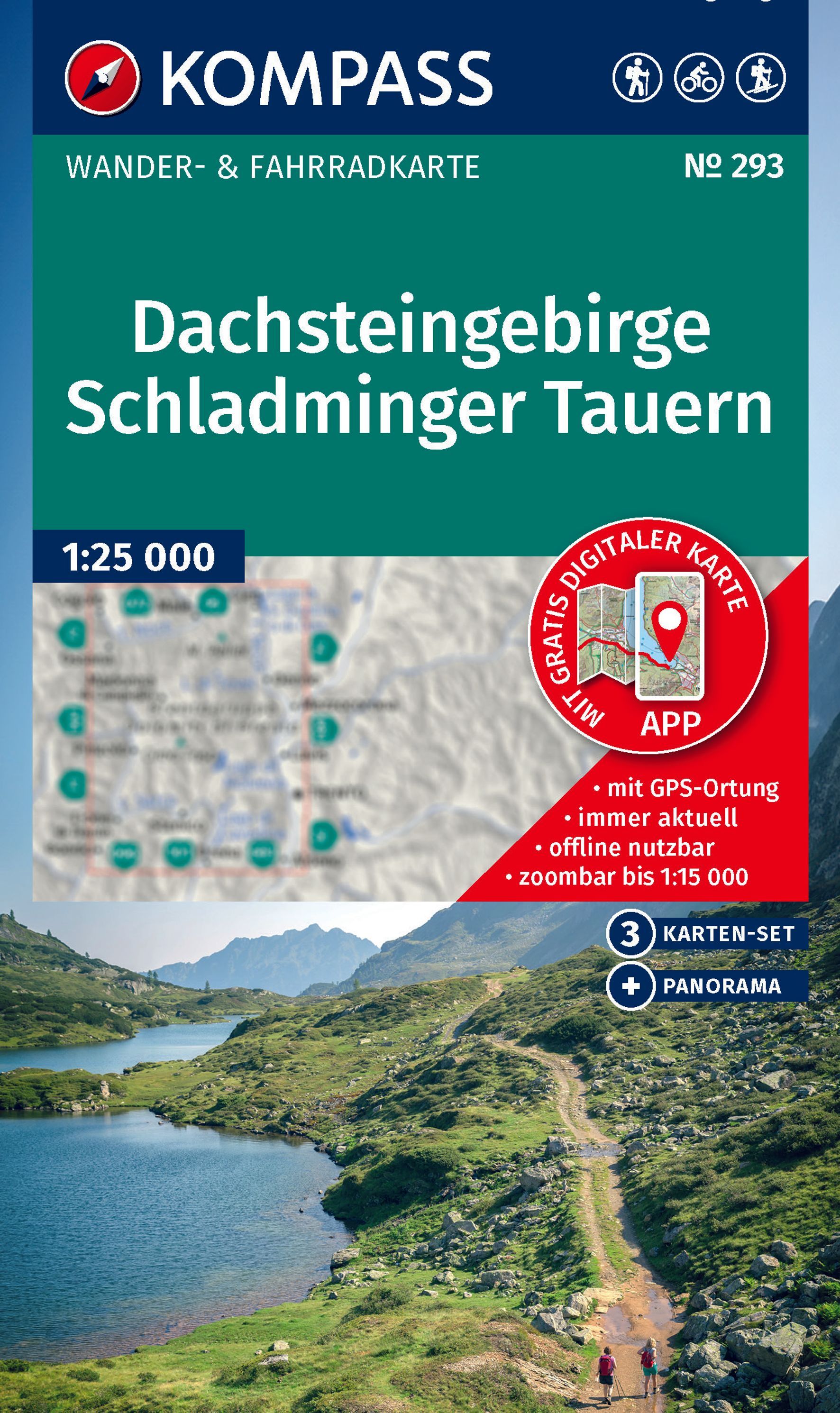KOMPASS Wanderkarten-Set 293 Dachsteingebirge Werbung, Plakat, Person, Draußen, Natur