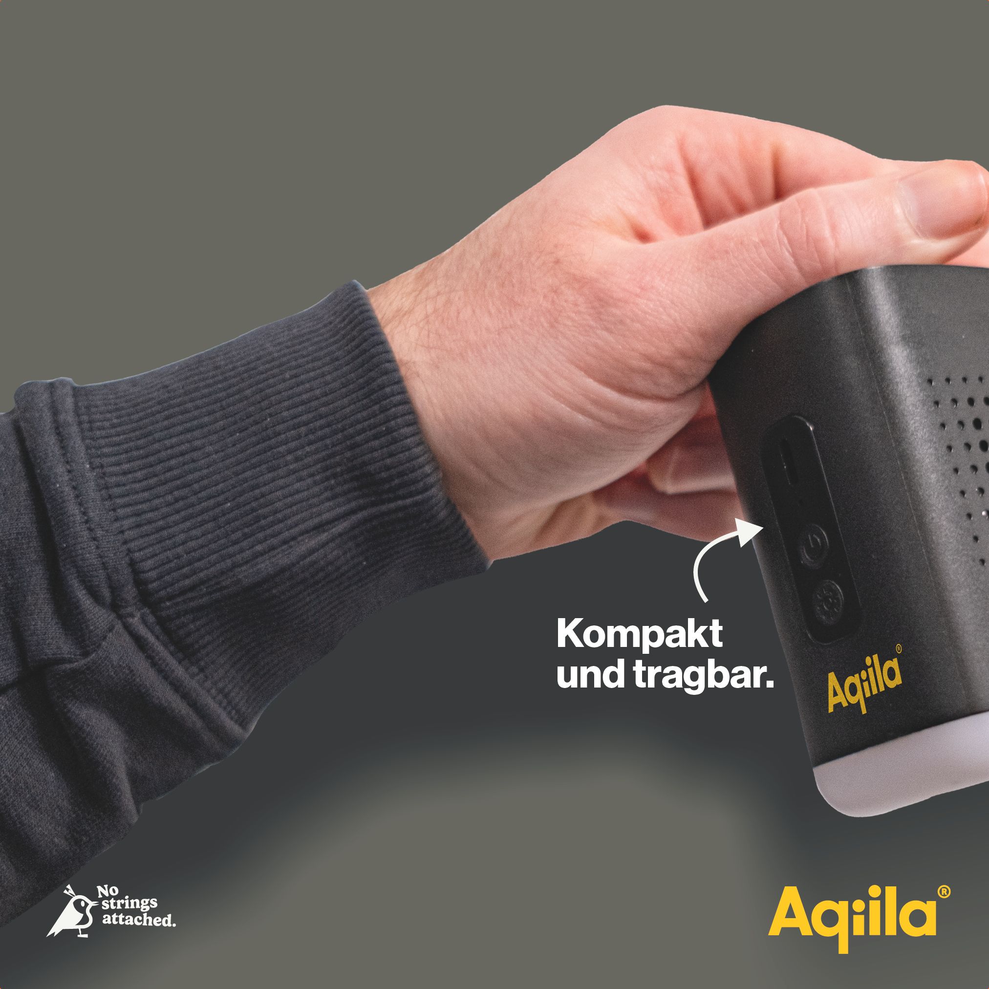 handheld, Gerät, schwarz, Logo, kompakt