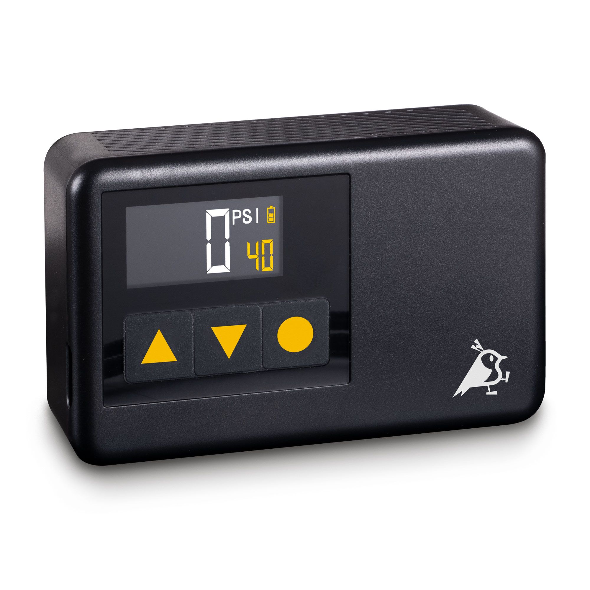 digitaler Druckmesser, Druckmessgerät, Digitalanzeige, schwarzes Gerät, drei Tasten