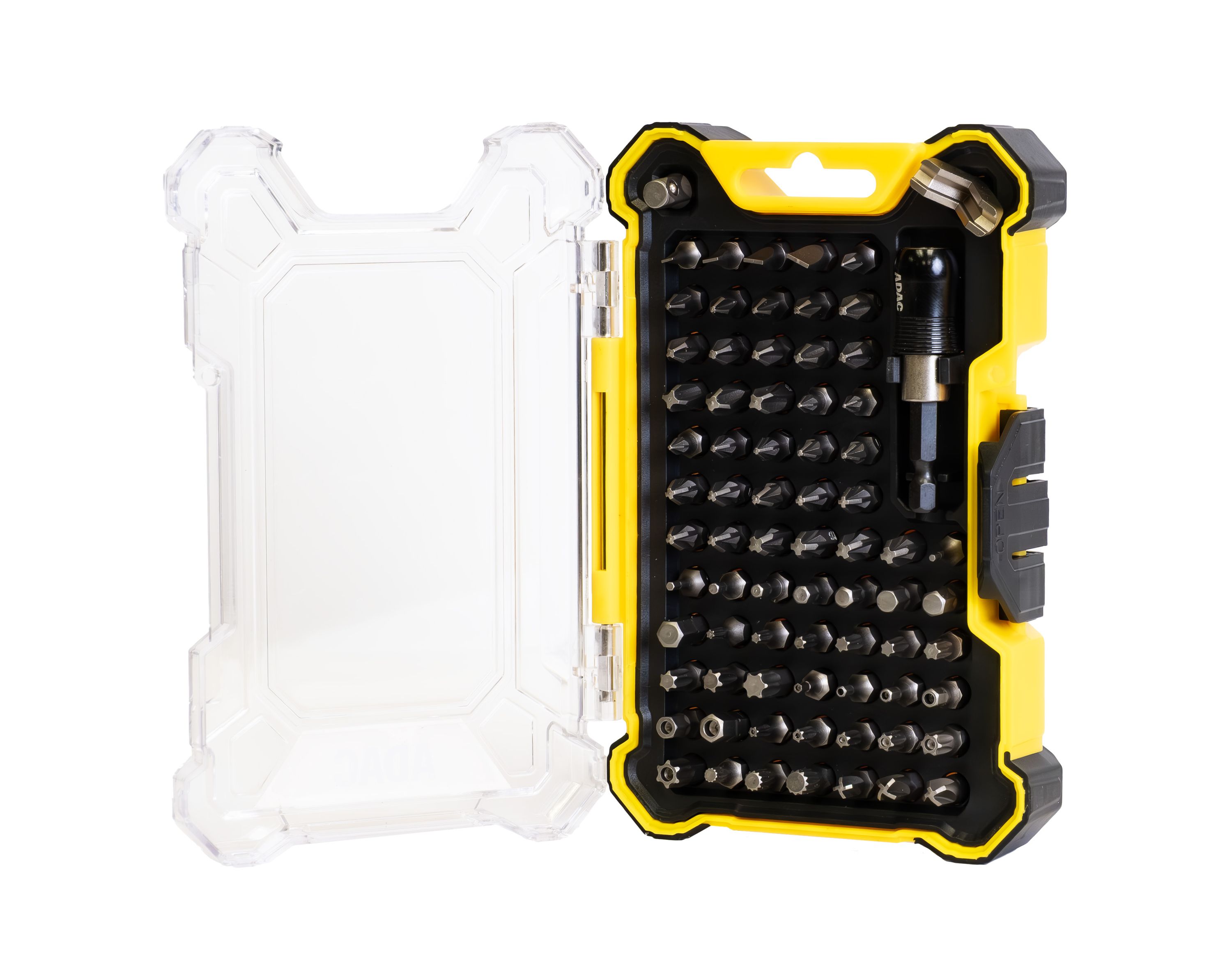 Bit-Satz, Schraubenkit, Präzisionsbits, Aufbewahrungsbox, Gelbe Akzente