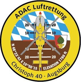 ADACLR_FAN_Chr_40_Augsburg Fanpatch ADAC Luftrettung Christoph 40 Augsburg
