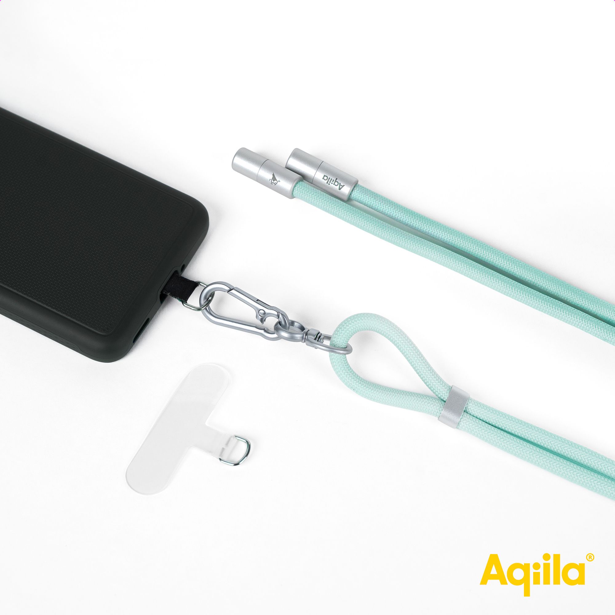 Power bank, lanyard, Ladekabel, Mintgrün, Telefonzubehör