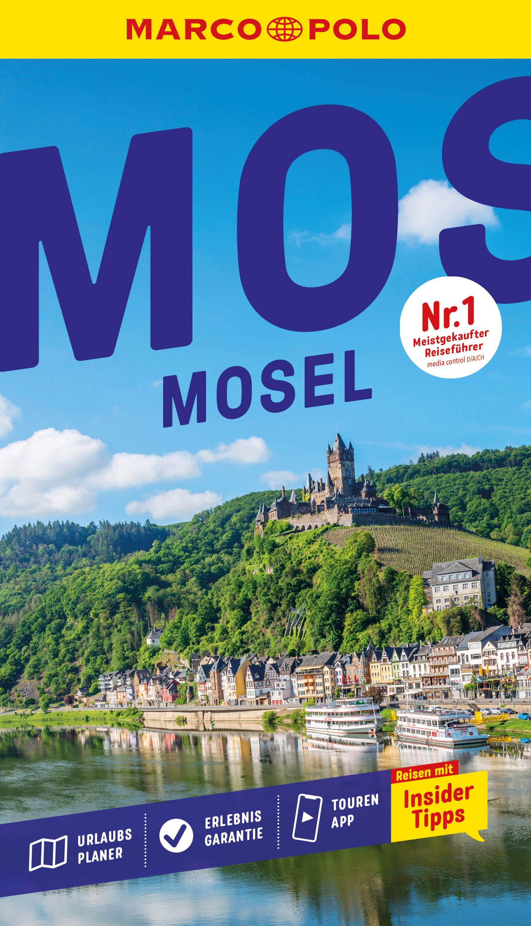 MARCO POLO Reiseführer Mosel Werbung, Plakat, Veröffentlichung, Uferpromenade, Gebäude