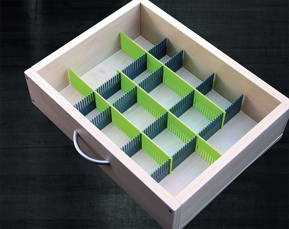 Schubladeneinsätze Grün in Schublade