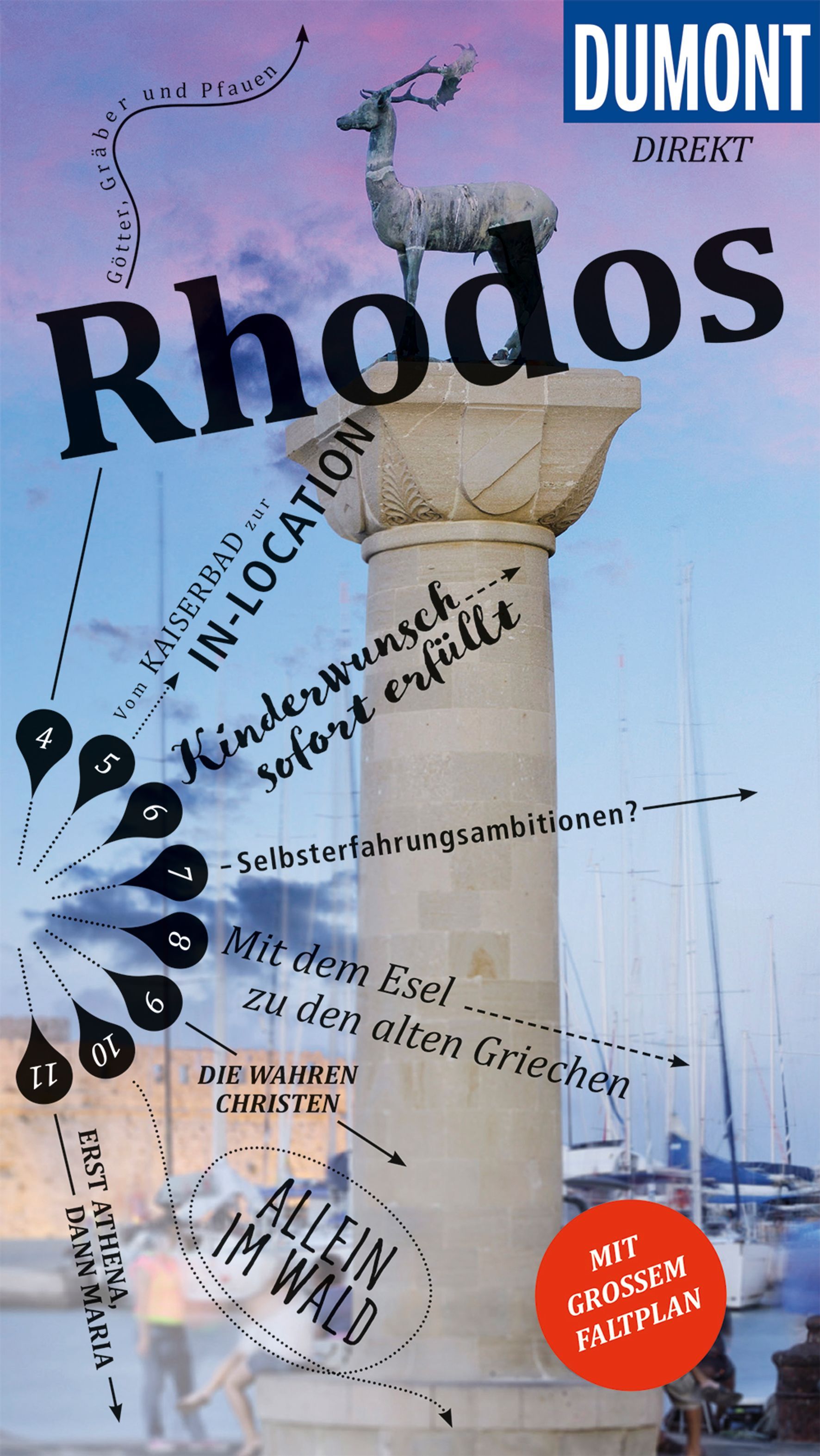 9783616000084 DuMont direkt Reiseführer Rhodos, Cover Säule mit Steinziege