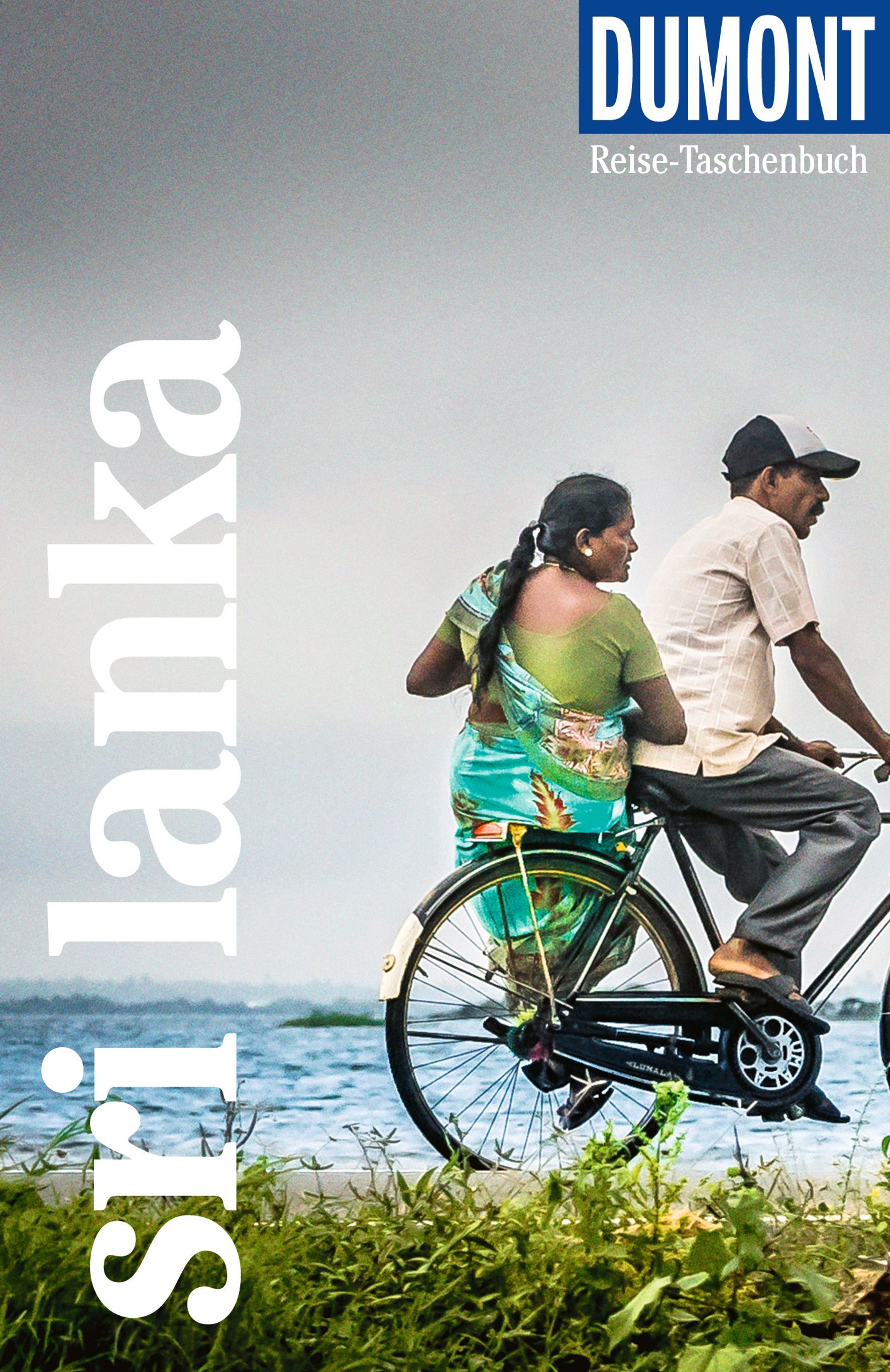 DuMont Reise-Taschenbuch Reiseführer Sri Lanka Cover Dumont Reiseführer Sri Lanka. Mann und Frau Auf Rad im Hintergrund das Meer
