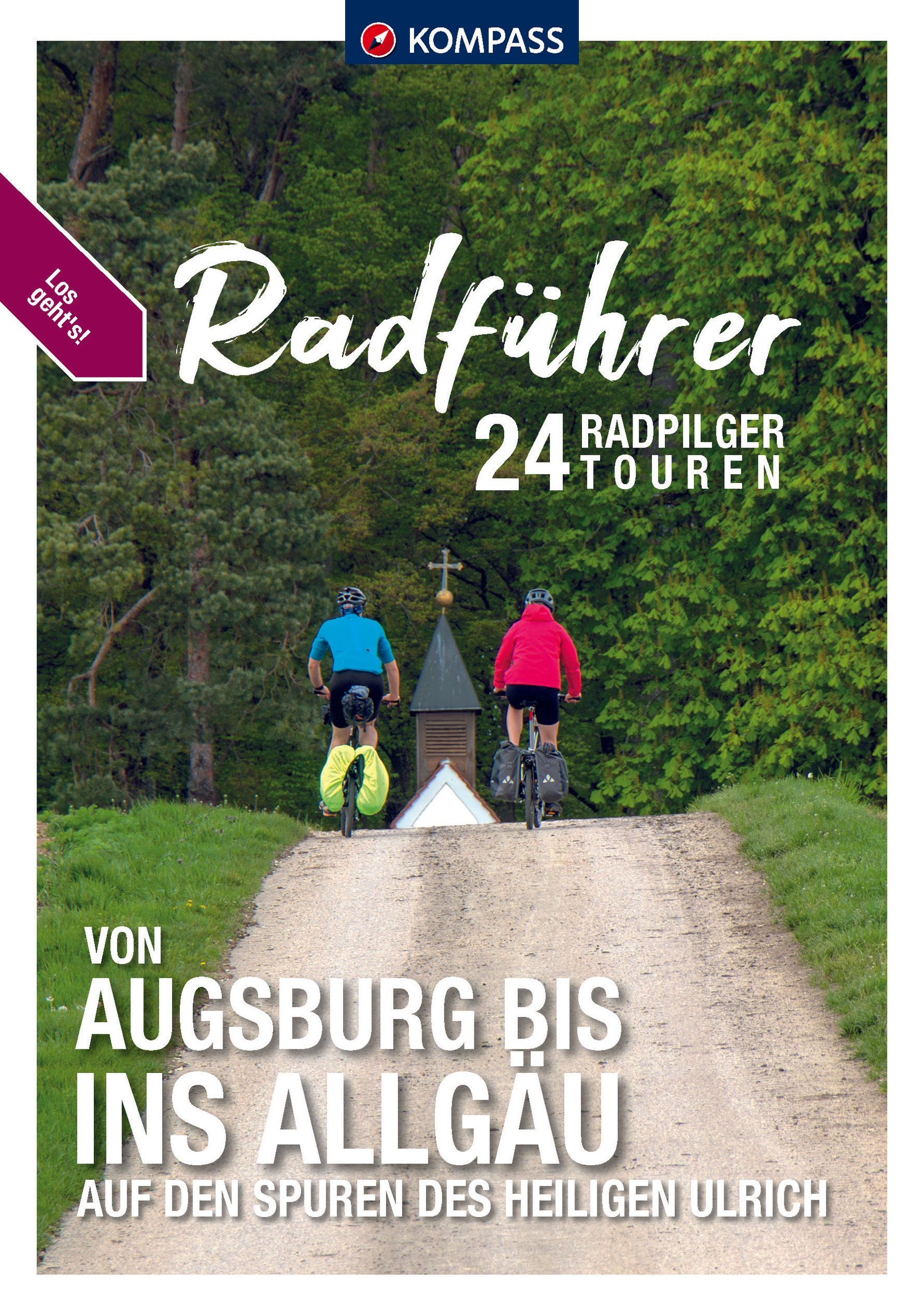 KOMPASS Radführer von Augsburg bis ins Allgäu Helme, Person, Fahrrad, Pfad, Handtasche