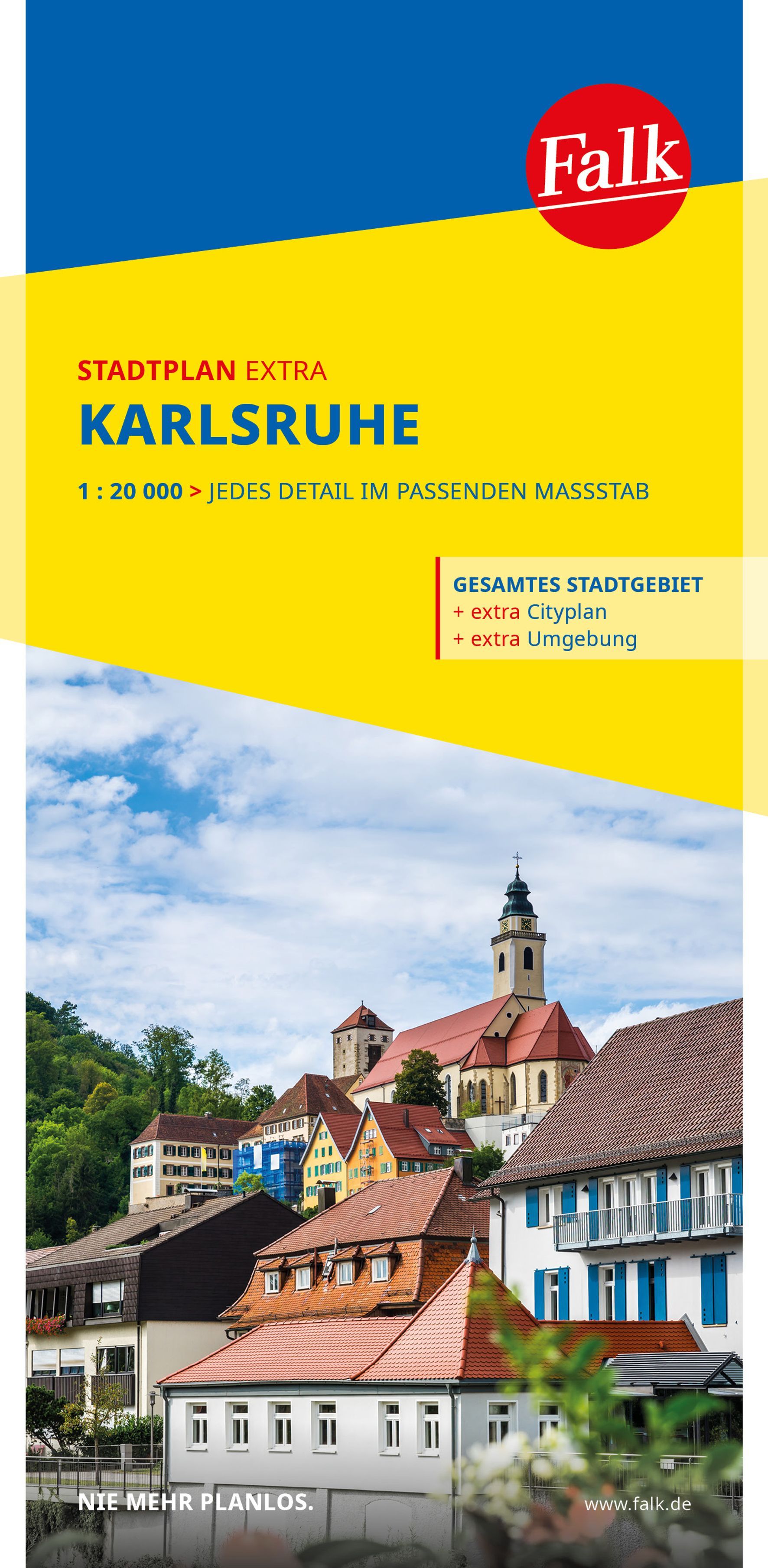 Falk Stadtplan Extra Karlsruhe 1:20.000 Cover Falk Stadtplan Karlsruhe., Haus, Wohnen, Dach