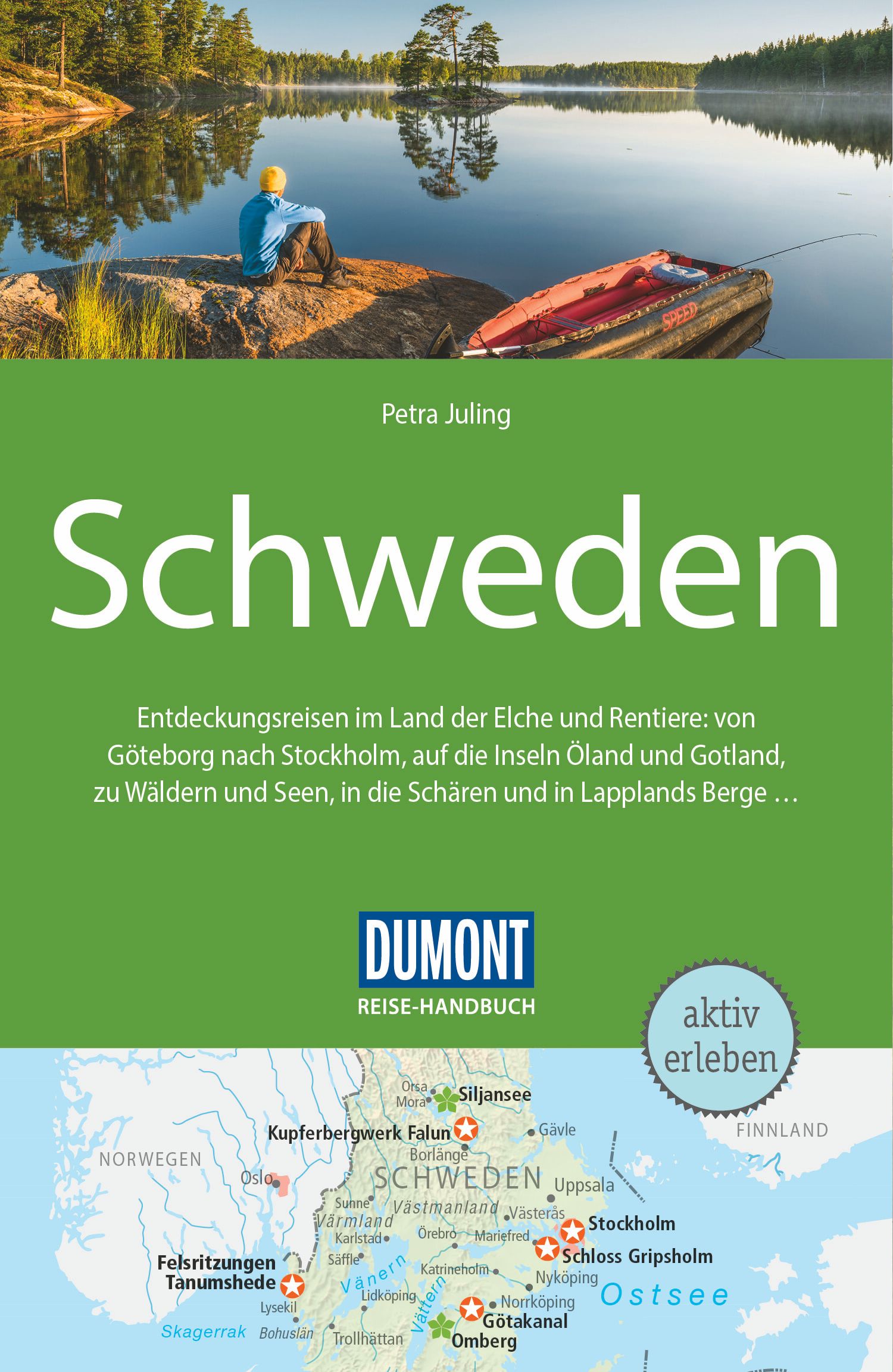 schweden, reisebuch, natur, see, boot