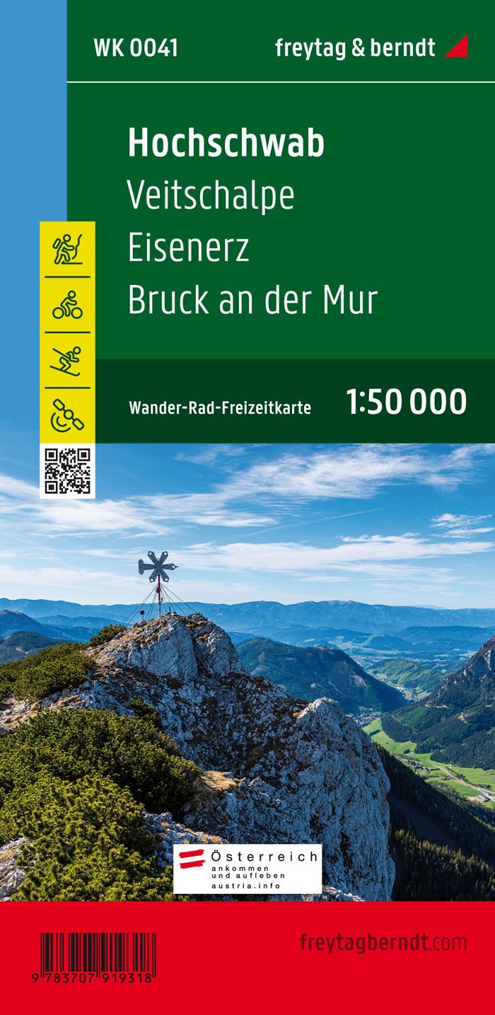 9783707919318 Hochschwab, Wander-, Rad- und Freizeitkarte, Cover Bergpanorama