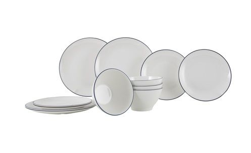 Geschirrset, Teller, Schüsseln, Porzellan, Sparteller-Set, Porzellanteller, Teller-Set, Speiseteller, weiße Teller, Spülmaschinenfest