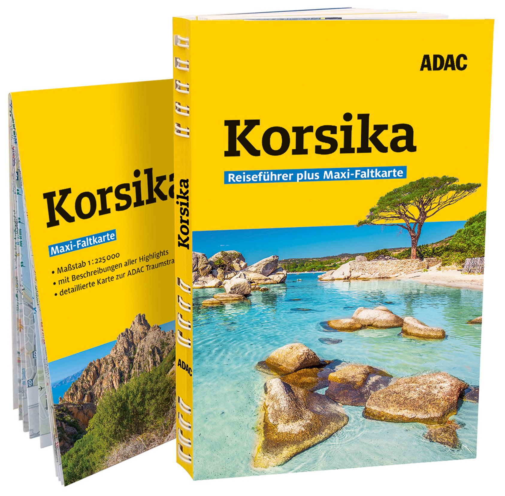 ADAC Reiseführer plus Korsika Reiseführer Korsika, gelbes Cover mit Meer