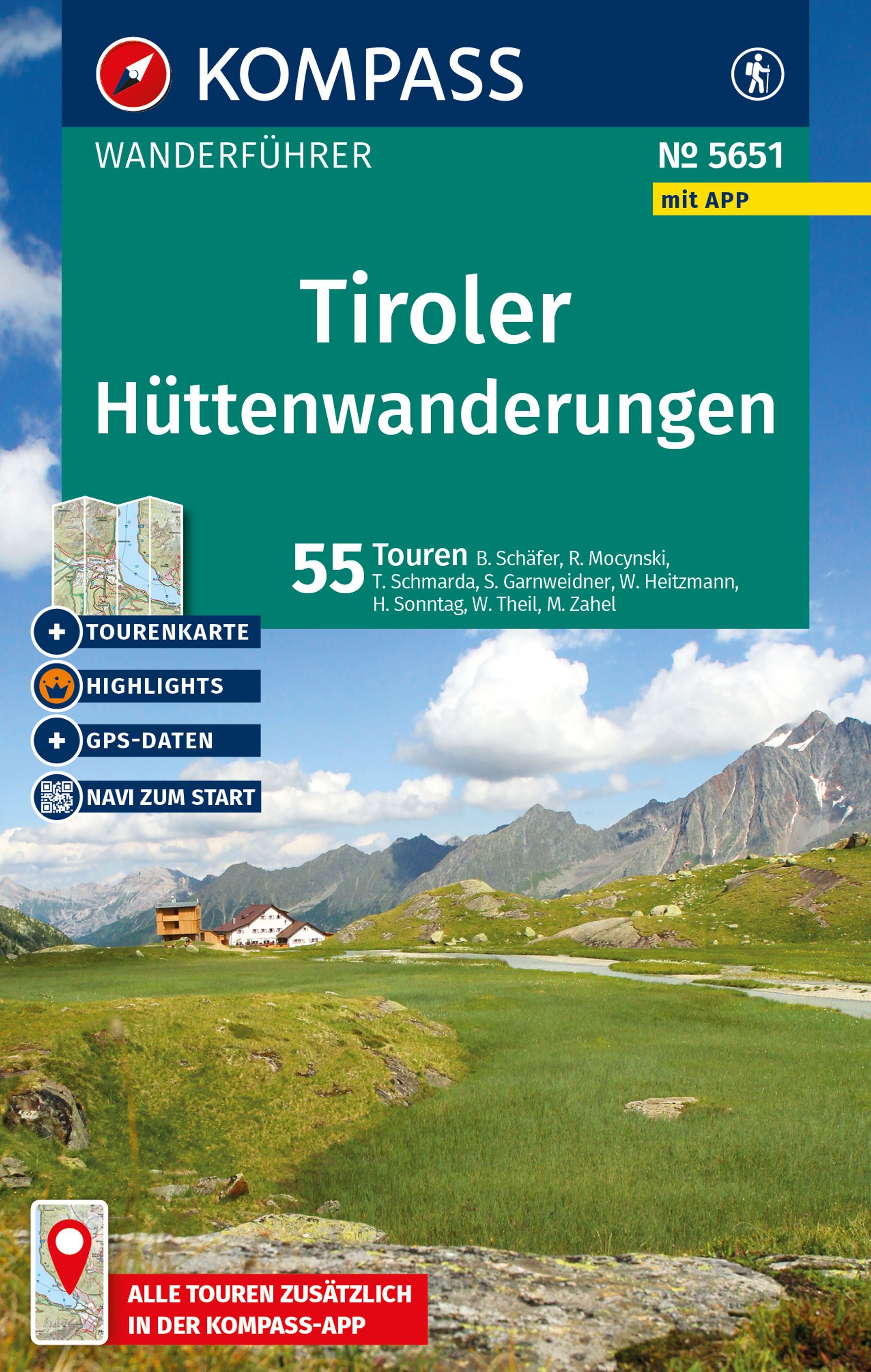 KOMPASS Wanderführer Tiroler Hüttenwanderungen Cover Feld, Natur, Draußen