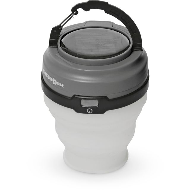 BRUNNER LED-Solarleuchte Pollux Campinglampe, grau schawz, stehend, ausgefaltet