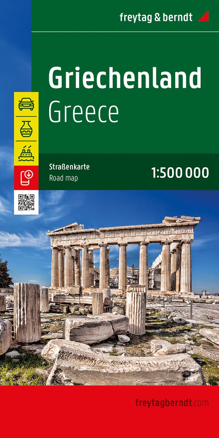 Griechenland, Straßenkarte 1:500.000, f&b Tempel, Säule, Gebet, Schrein, Parthenon