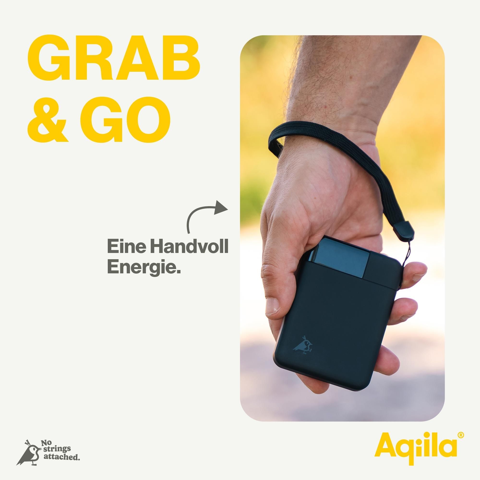 Portabeler Akku, Kleiner Akku, Lanyard, Schwarz, Energiequelle