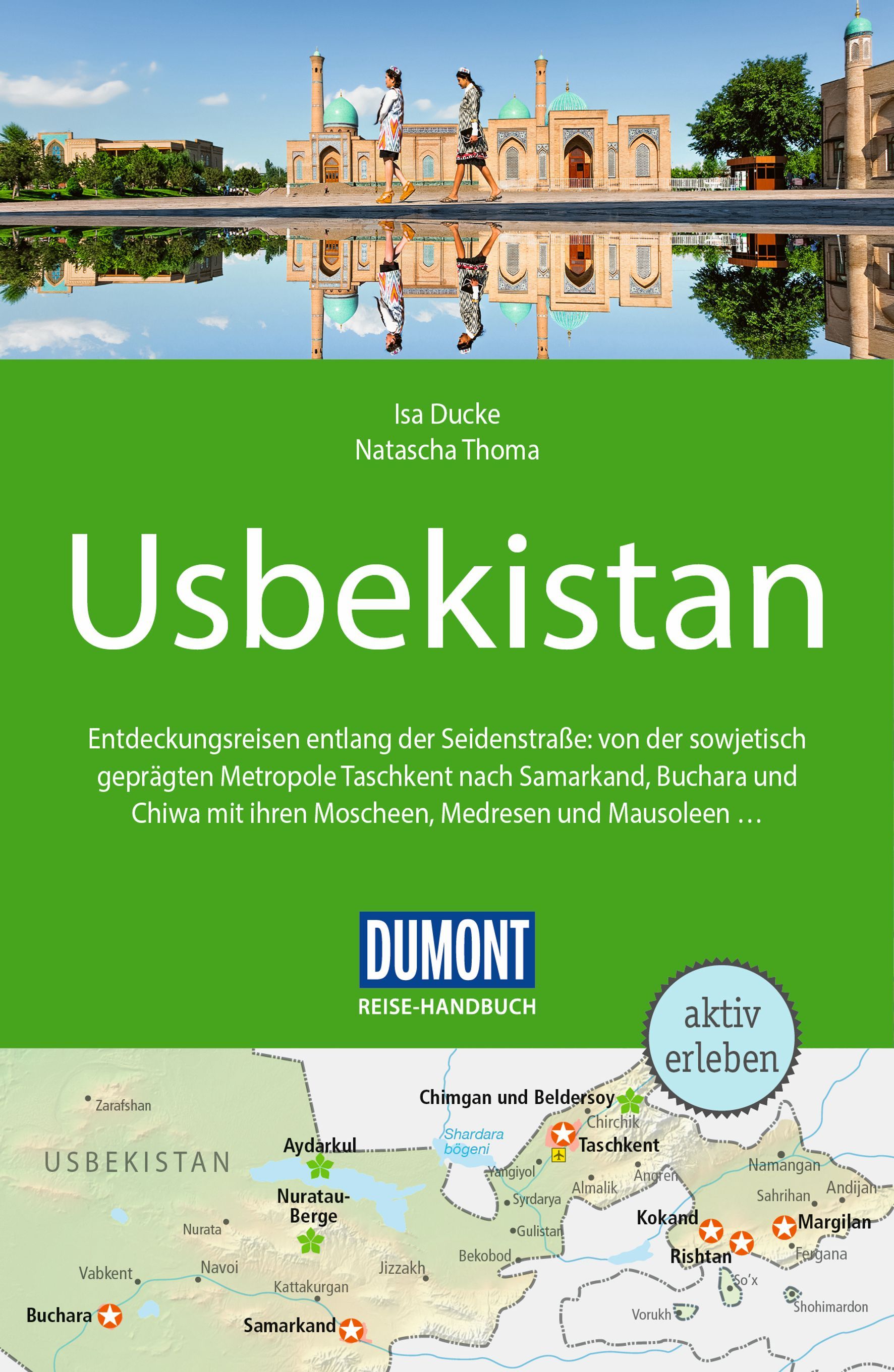 Reisehandbuch, Buchcover, Usbekistan, grüne Gestaltung, Architektur