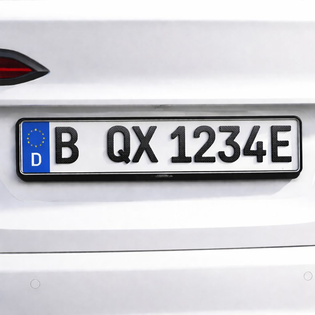 Kfz-Kennzeichen, Nummernschild, EU-Staat Deutschland, Halterung, Auto-Front