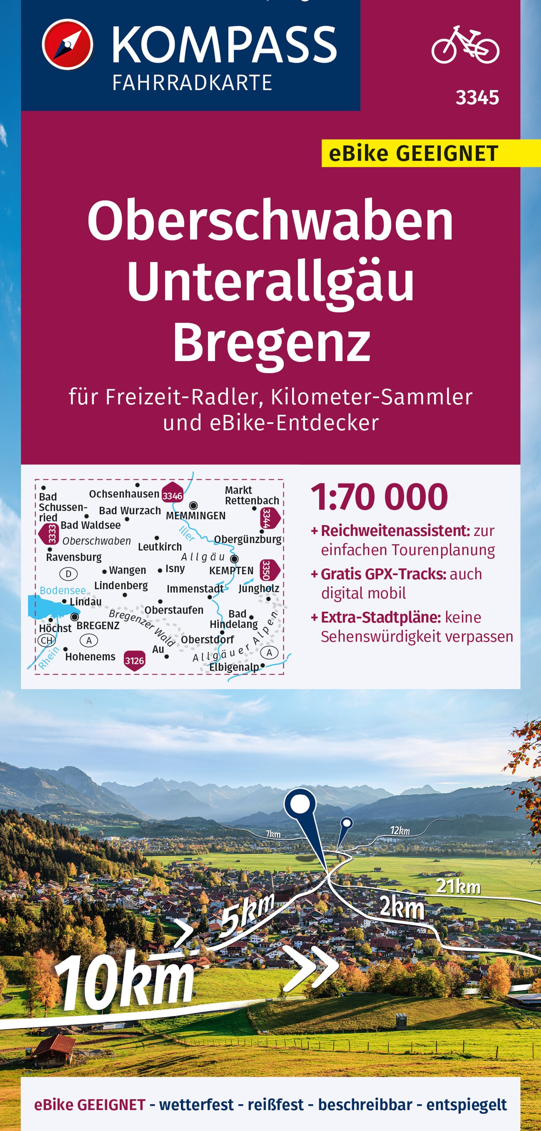 9783991218203 Cover Kompass Fahrradkarte OBerschwaben