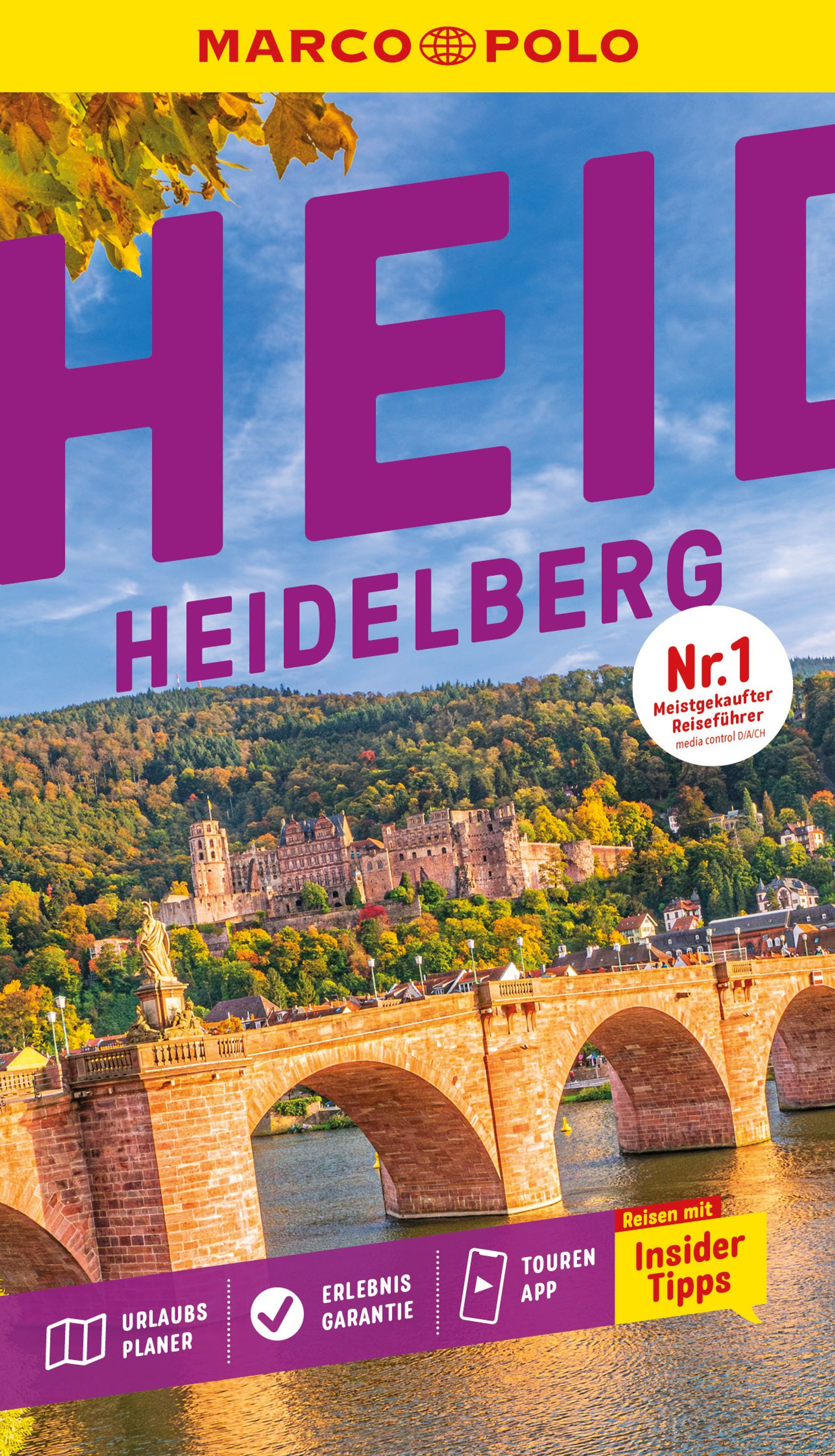 Reiseführer, Heidelberg, Brücke, Stadtansicht, Herbstfarben
