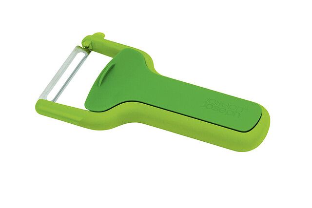 Joseph Joseph Schäler mit Klingenschutz Küchenutensil, Rauchrohr, Küchenschäler,