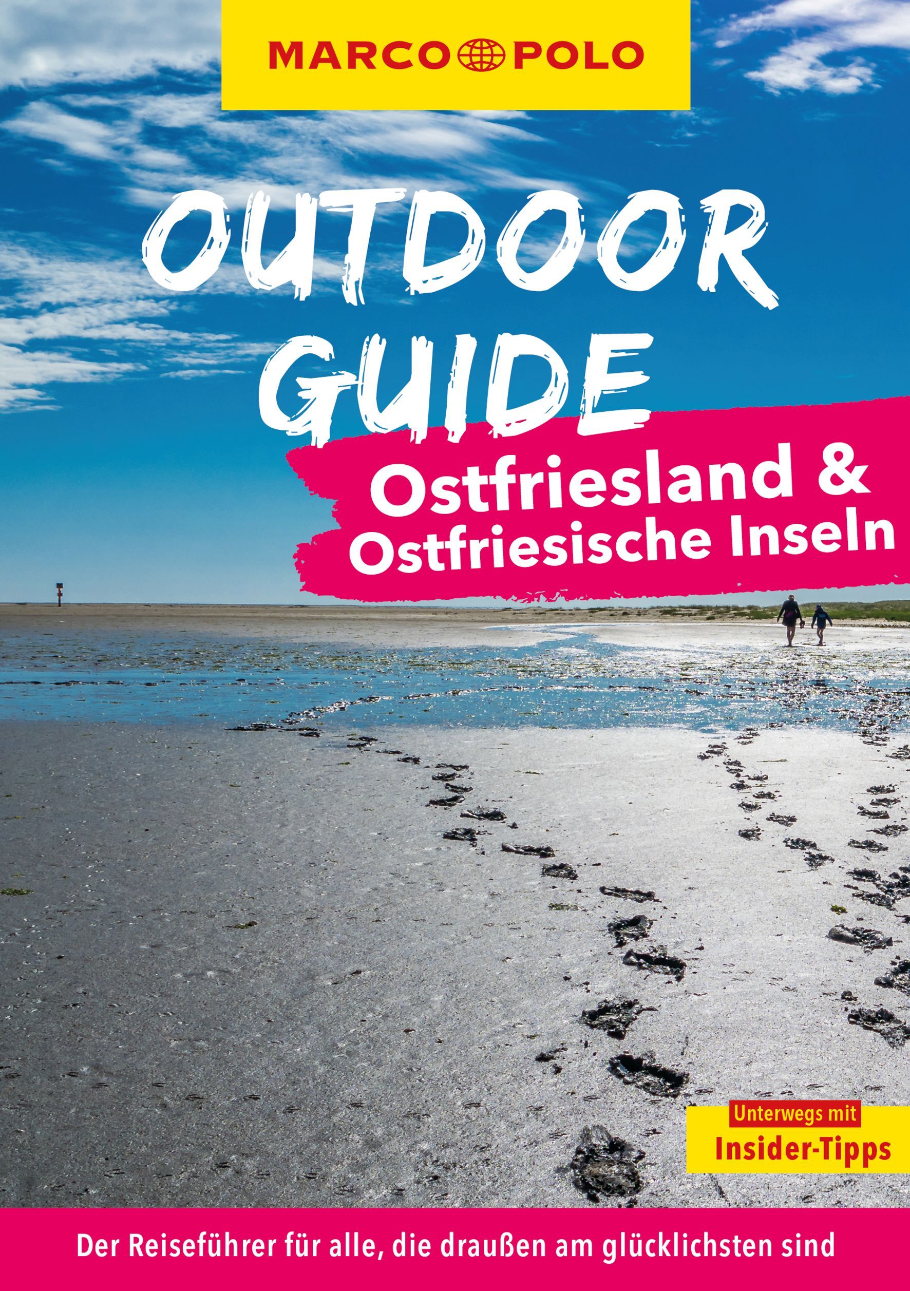 MARCO POLO OUTDOOR GUIDE Ostfriesland Cover Marco Polo Outdoor Guide Ostfriesland. Strand, Fußspuren, Meer